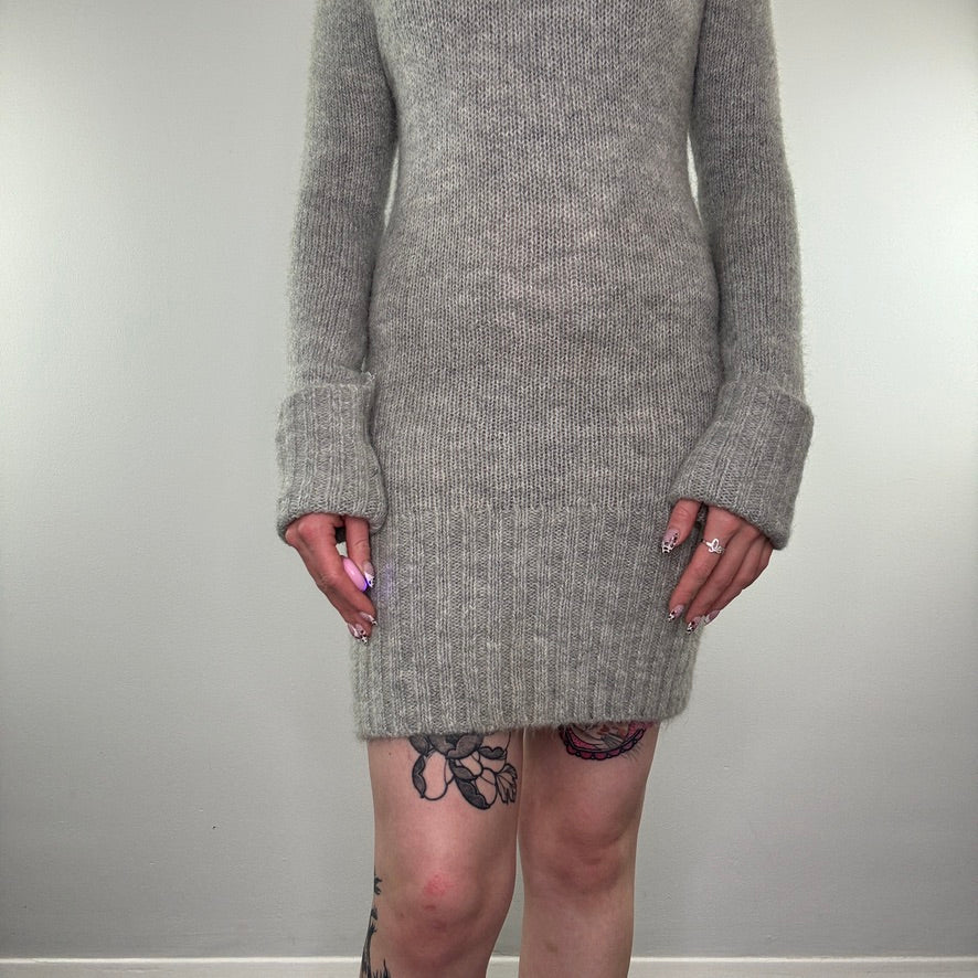 Y2K Jane Norman knit roll neck long sleeve mini dress