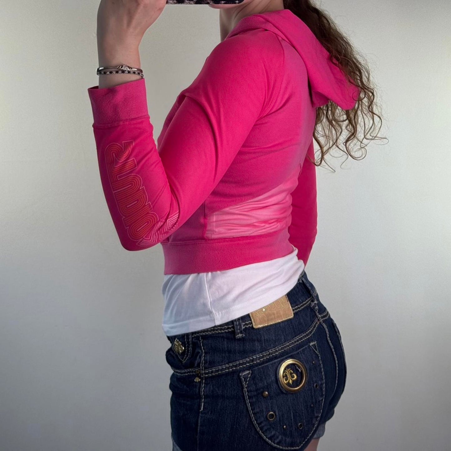 Y2K vintage Nike Studio cropped zip up hoodie dri-fit mesh fitted sporty