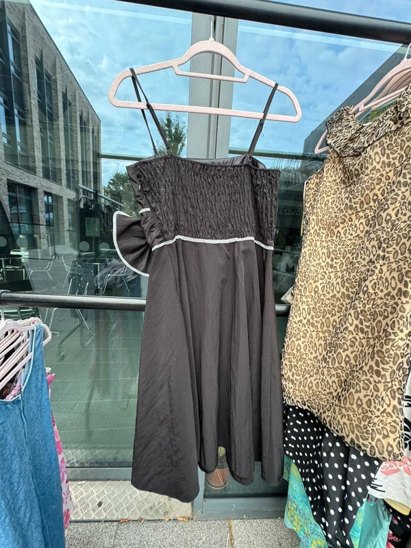 Vintage 2000s midi dress big bow cocktail evening party a line