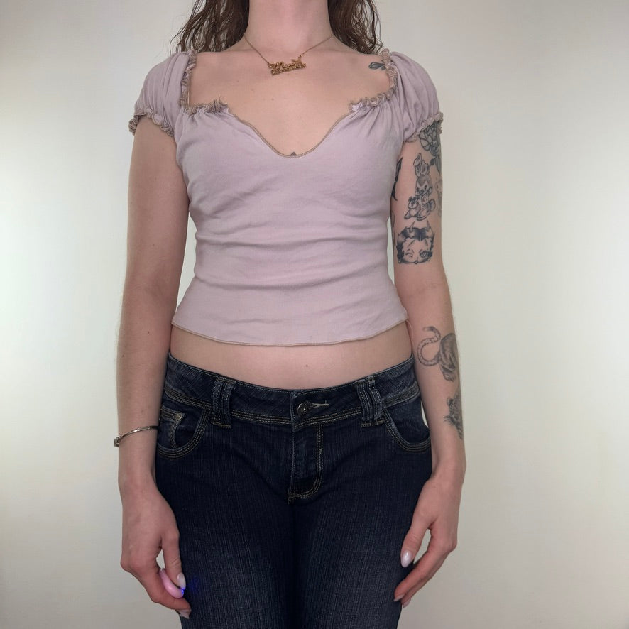 Y2K vintage milkmaid top