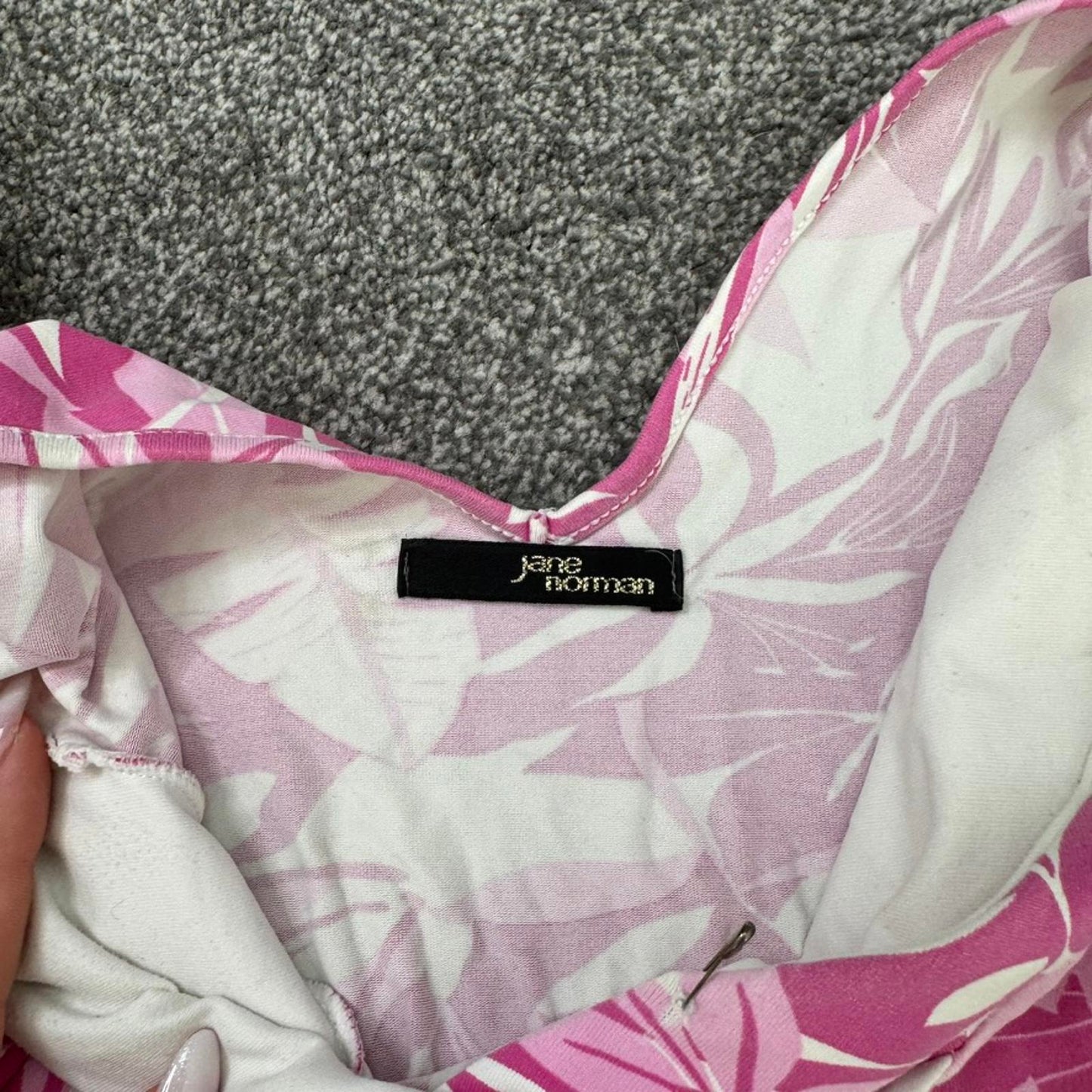 Y2K vintage Jane Norman mini dress palm tree fitted bows white pink