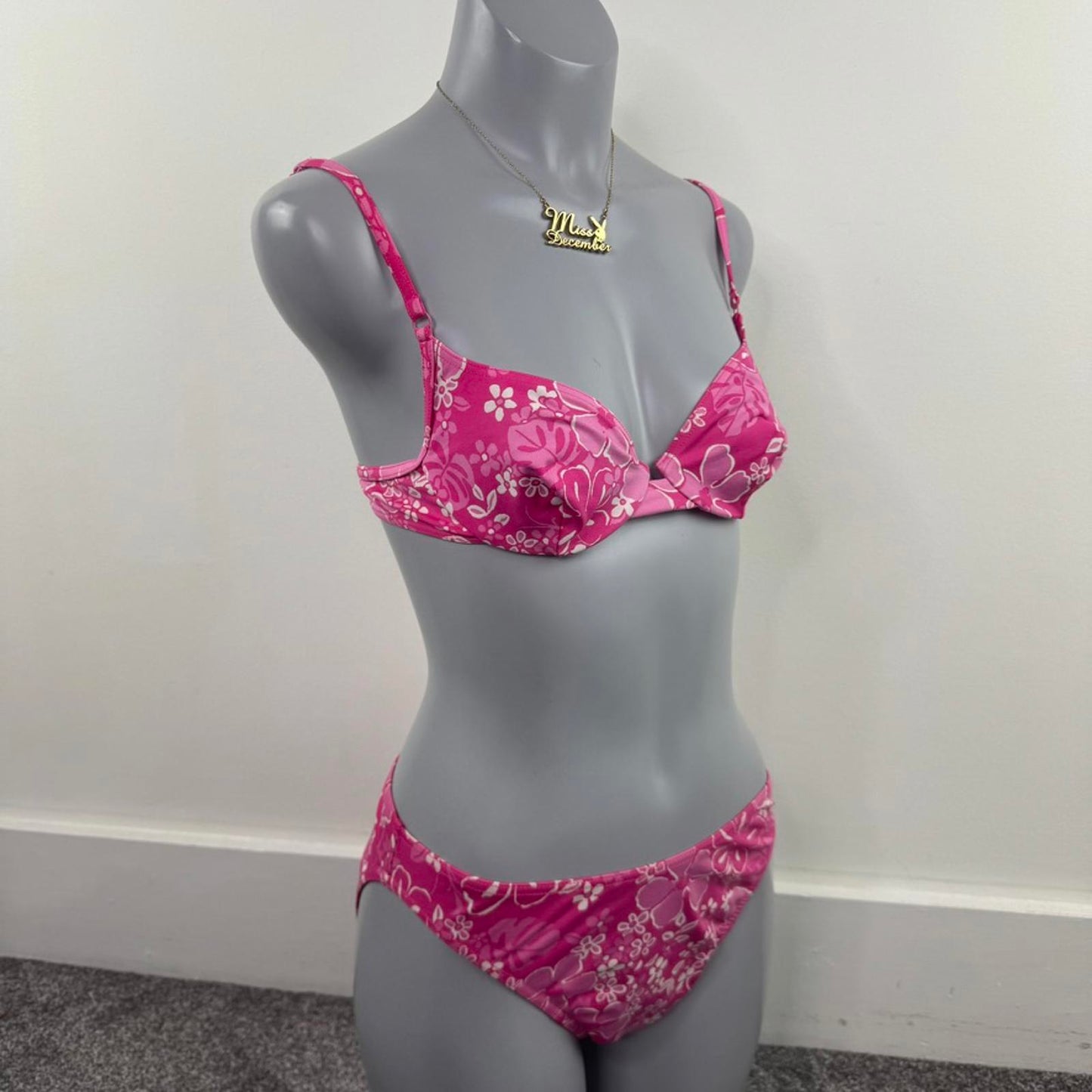 Y2K vintage floral matching bikini set