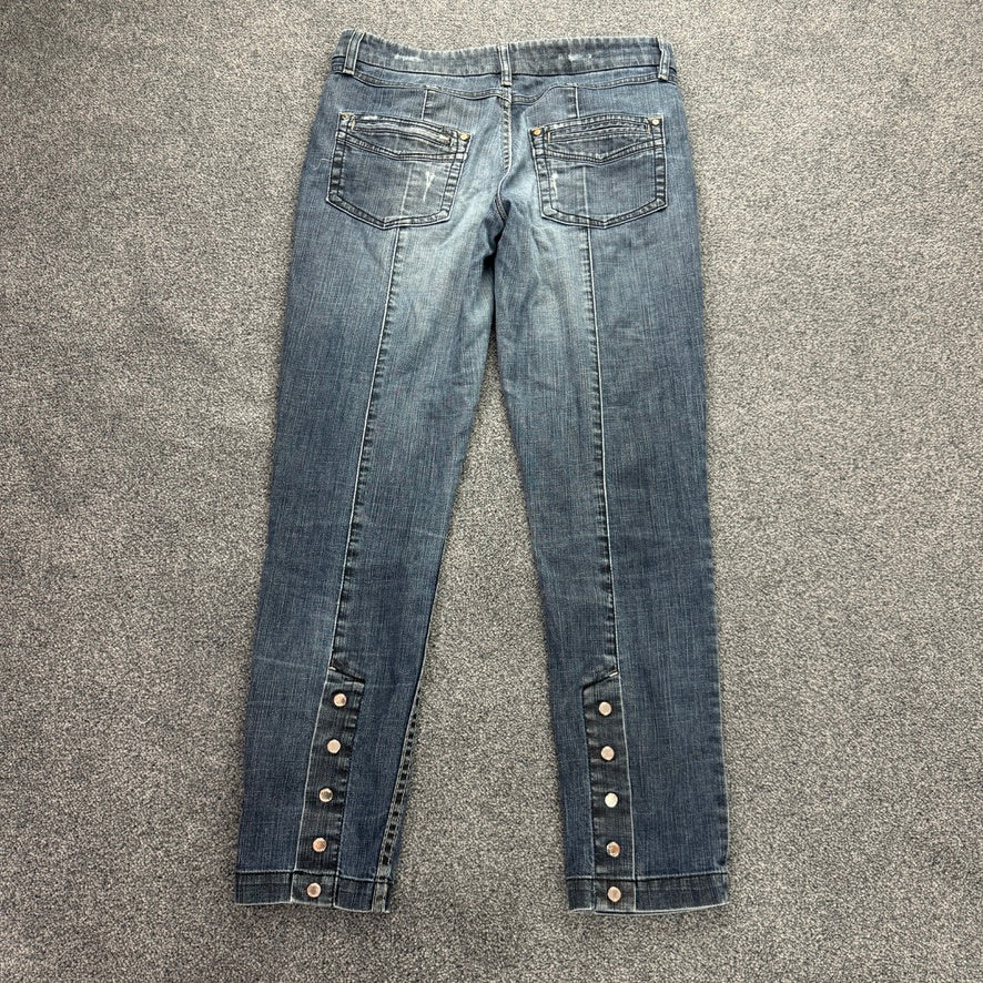 Y2K vintage low rise faded denim straight leg jeans