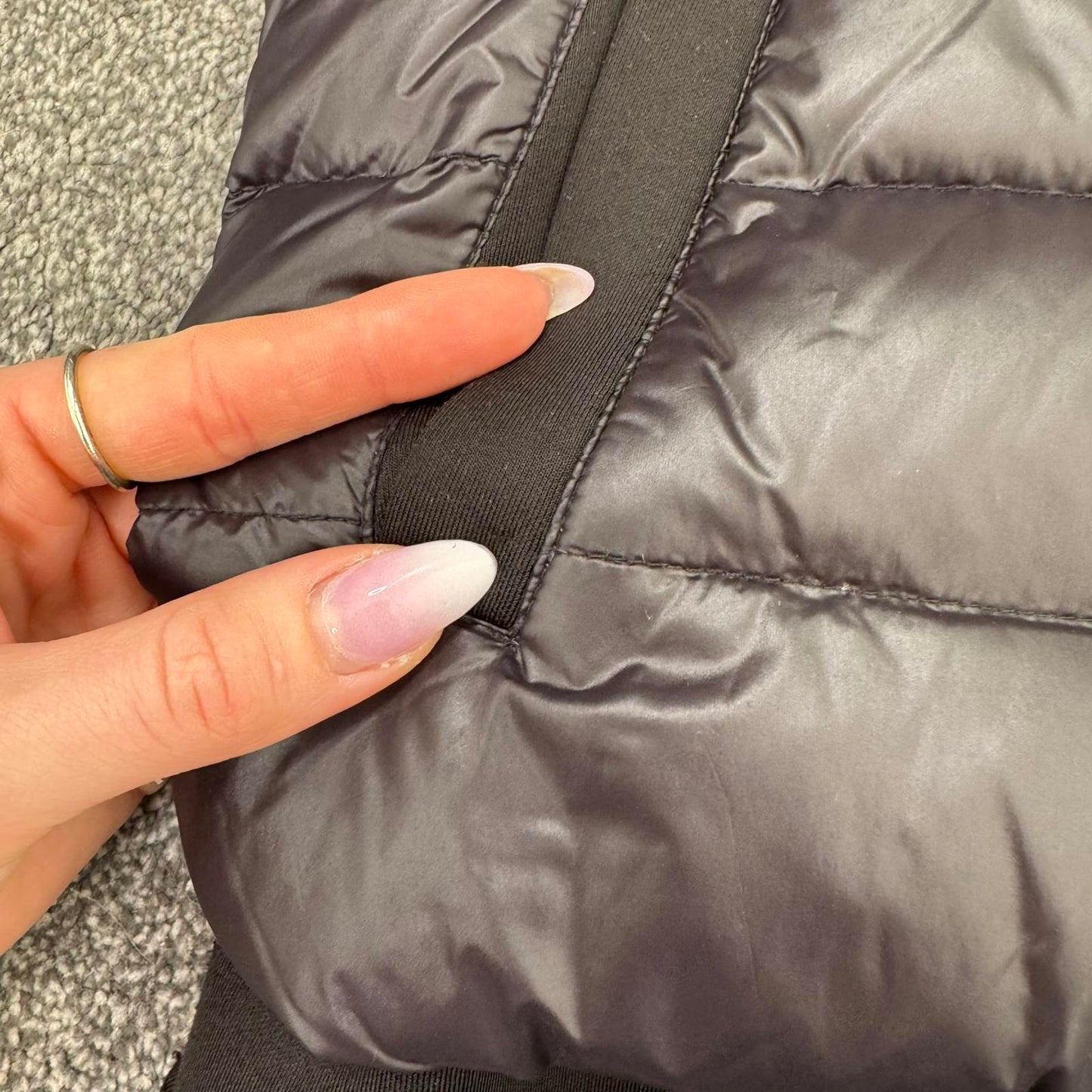 maje puffer jacket coat padded zip up round neckline quilted feather down