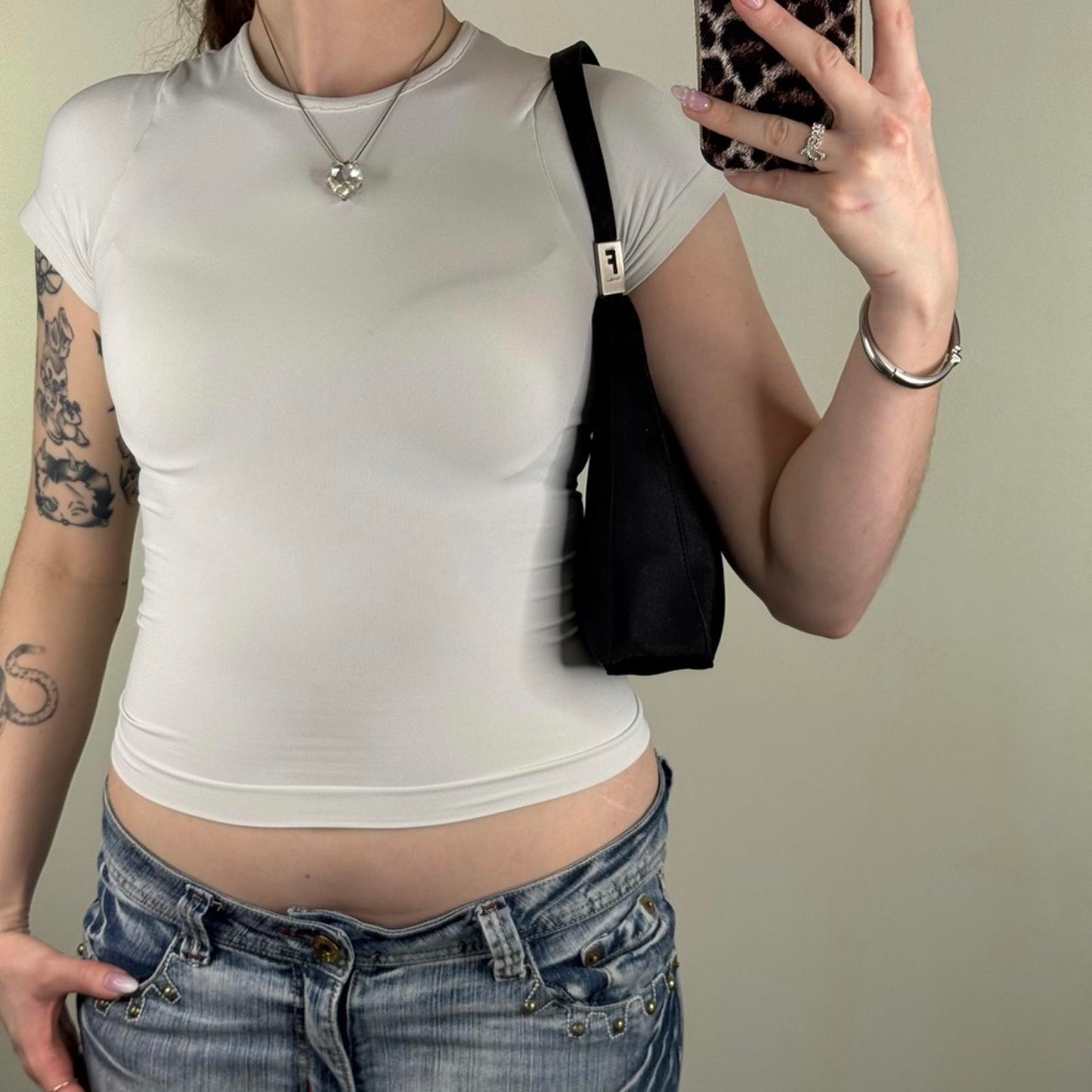 Y2K vintage Fiorelli mini shoulder bag black silver mini small shimmer