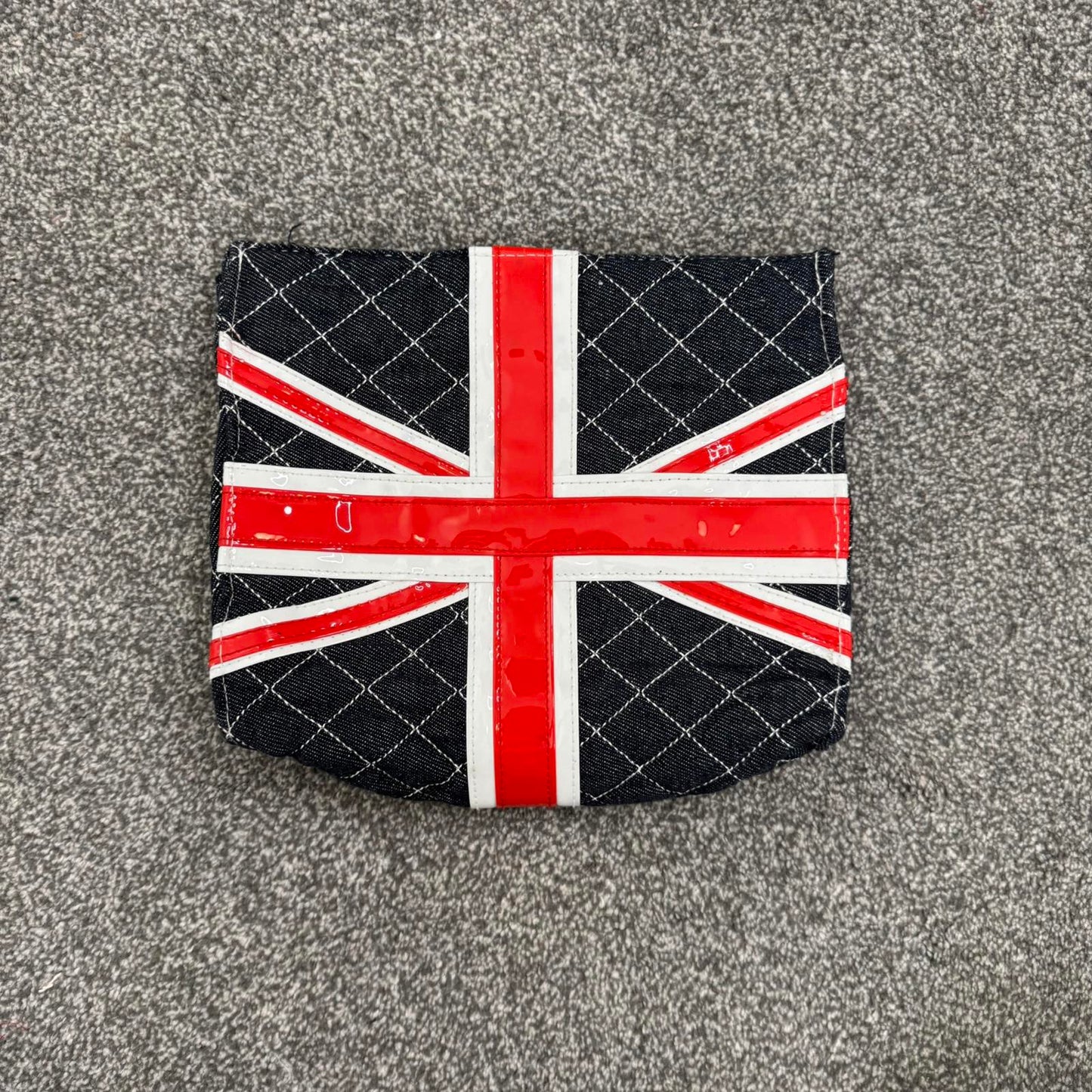 Y2K vintage denim Union Jack small clutch bag quilted medium