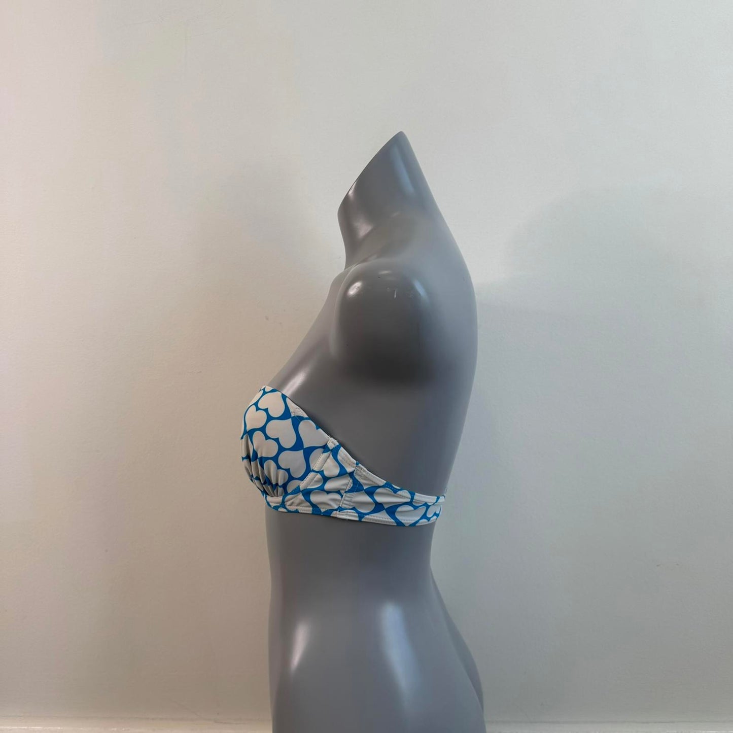 Y2K vintage heart strapless bikini top