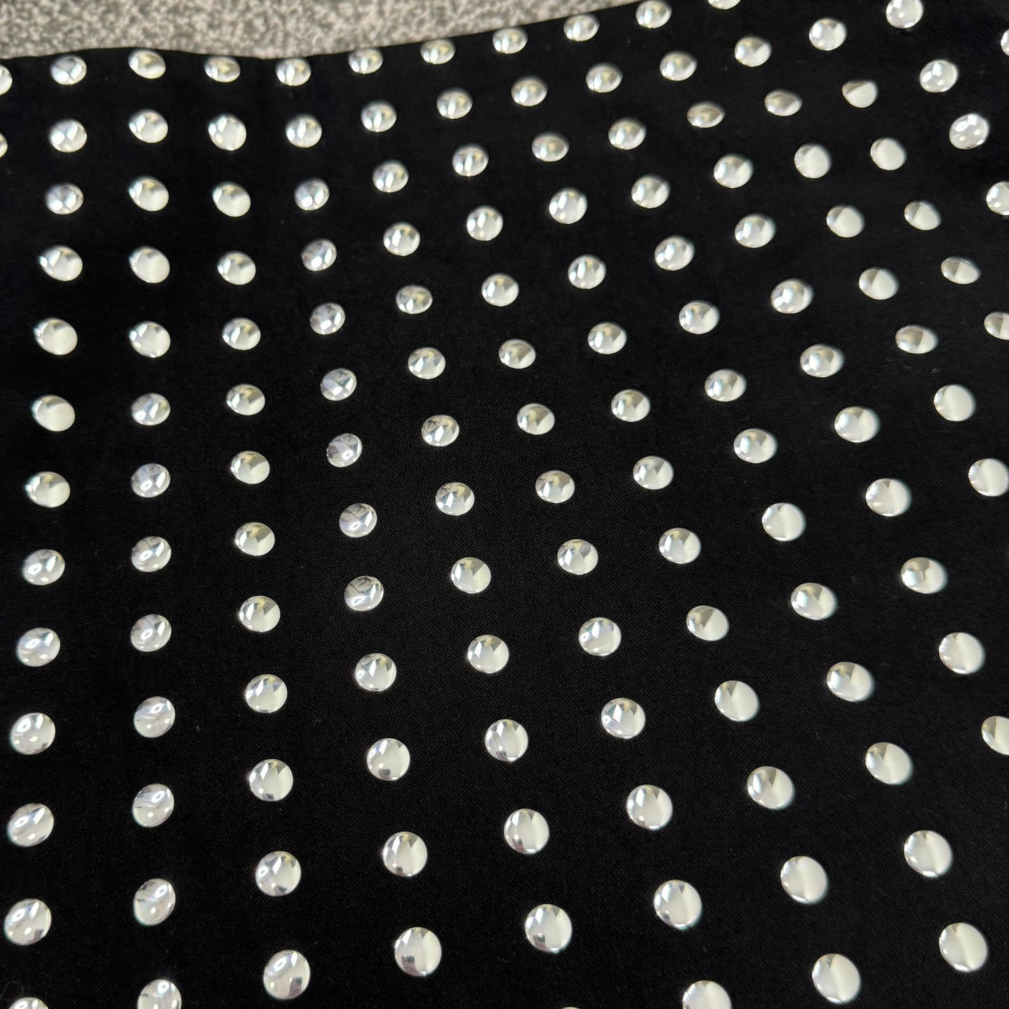 H&M studded mini skirt silver black party going out mid rise studded