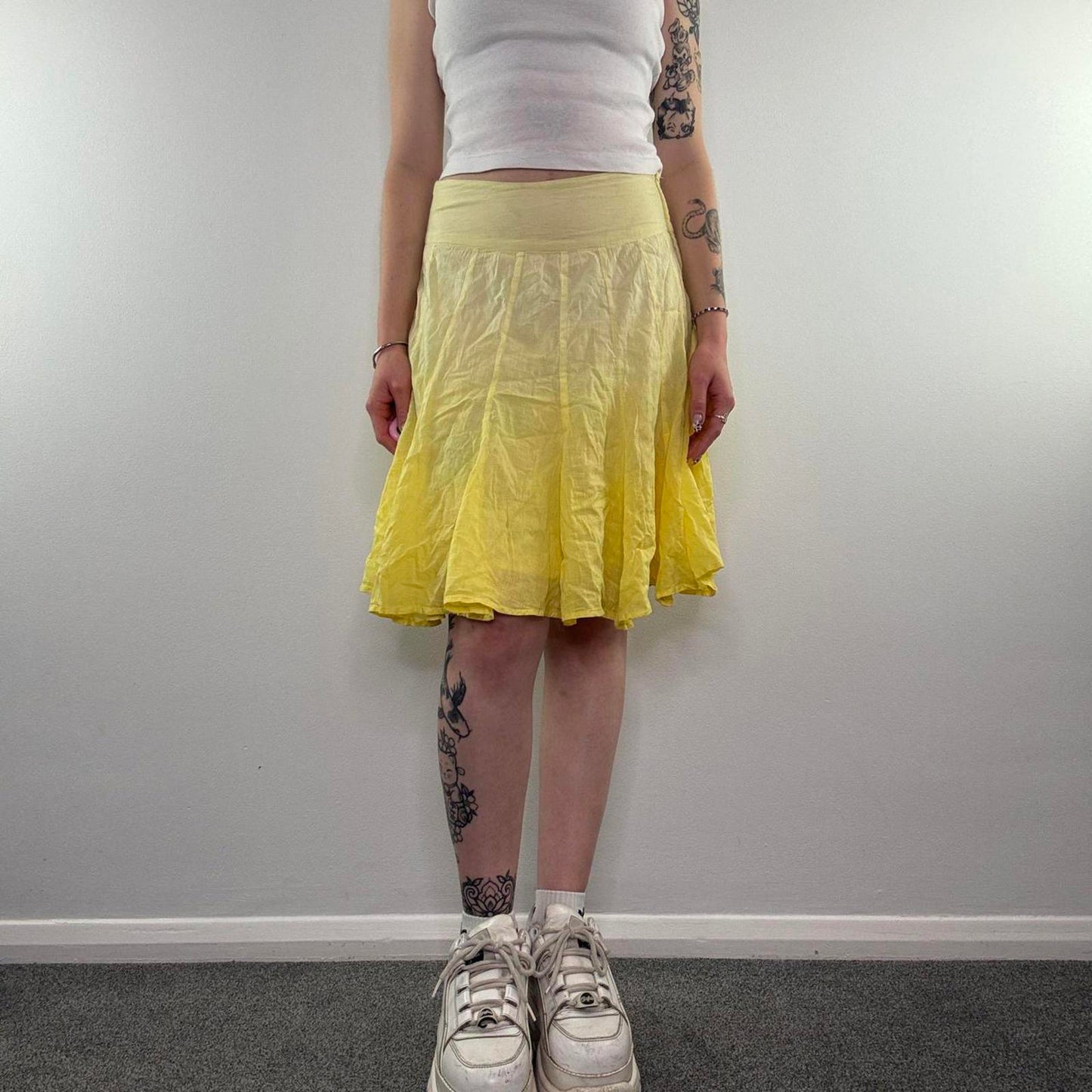 Y2K vintage summer ombre floaty midi skirt knee length a line flowy beach