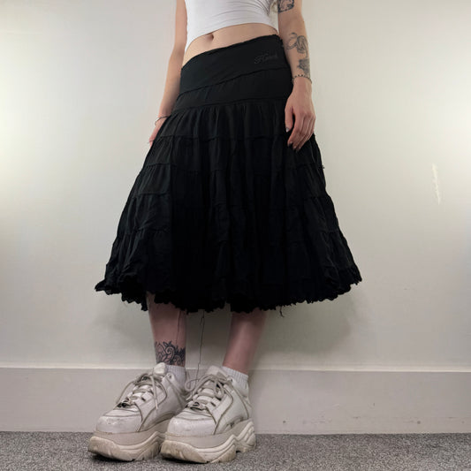 Y2K vintage Hooch tiered midi skirt