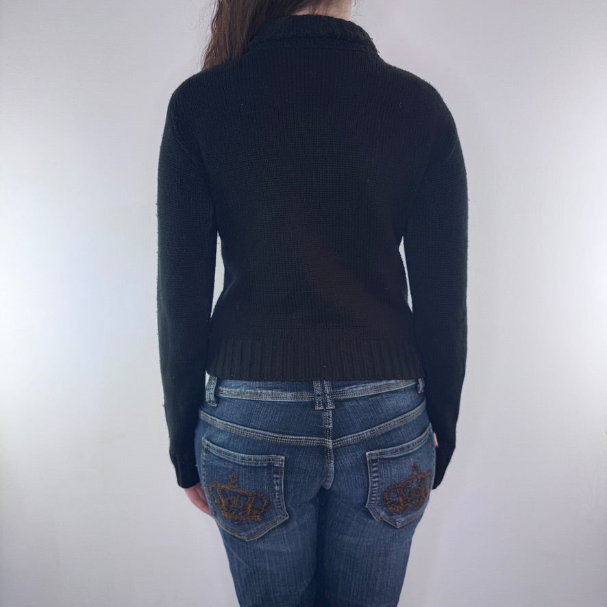 Y2K vintage knit zip up jumper