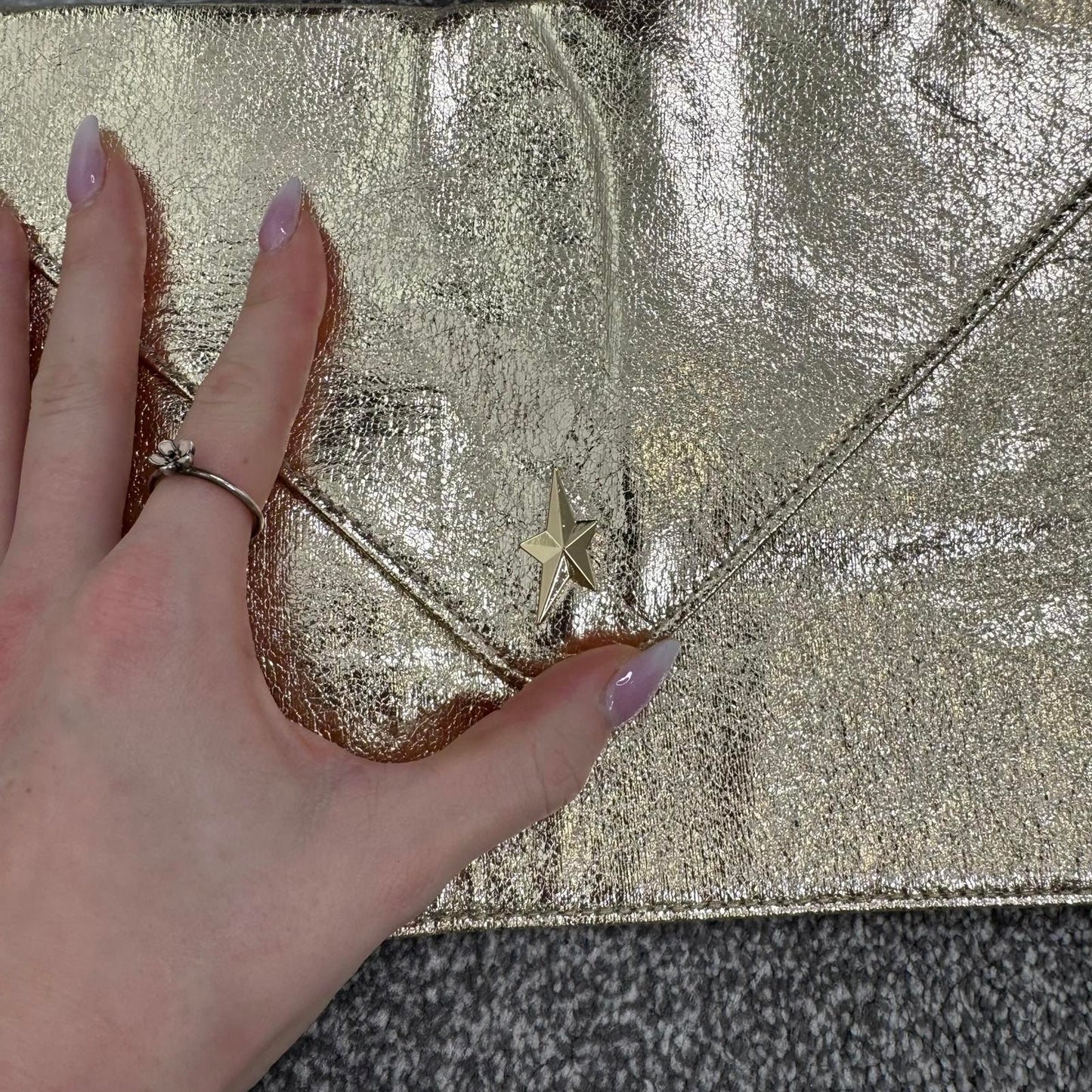 Mugler Alien Goddess Gold Pouch Clutch Bag Small