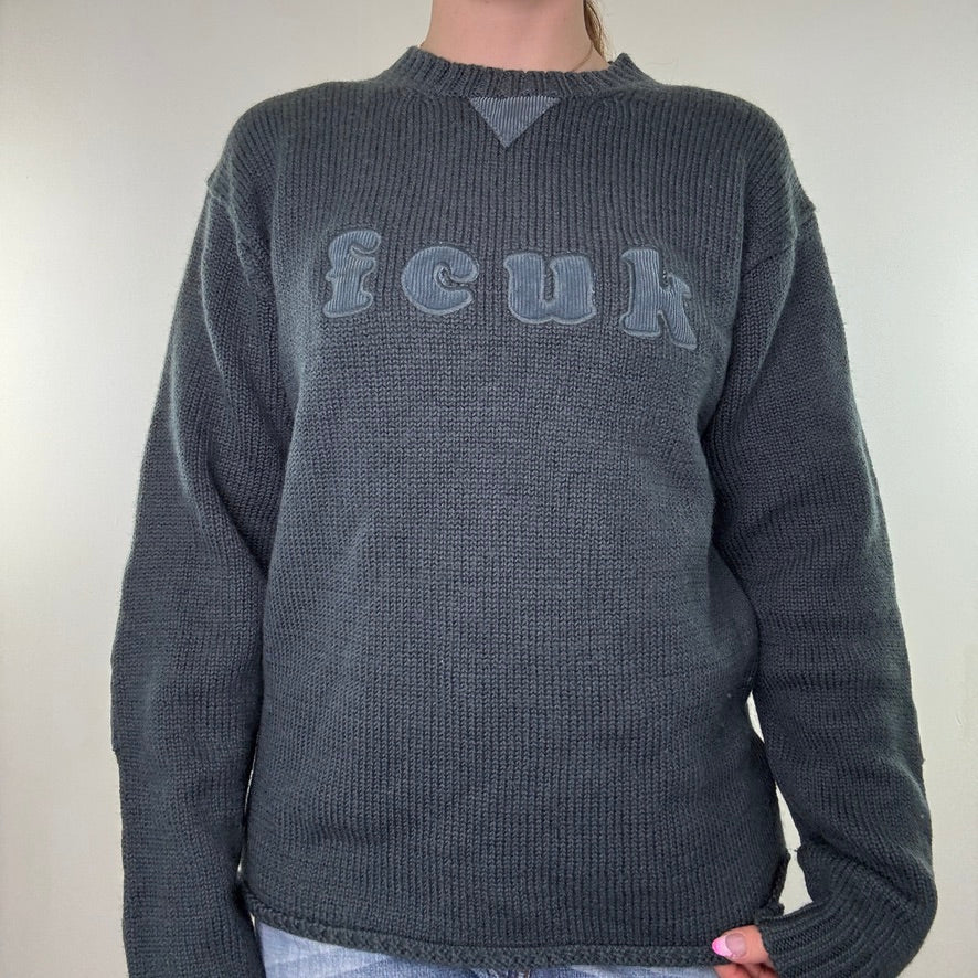 Y2K vintage FCUK spell out wool jumper