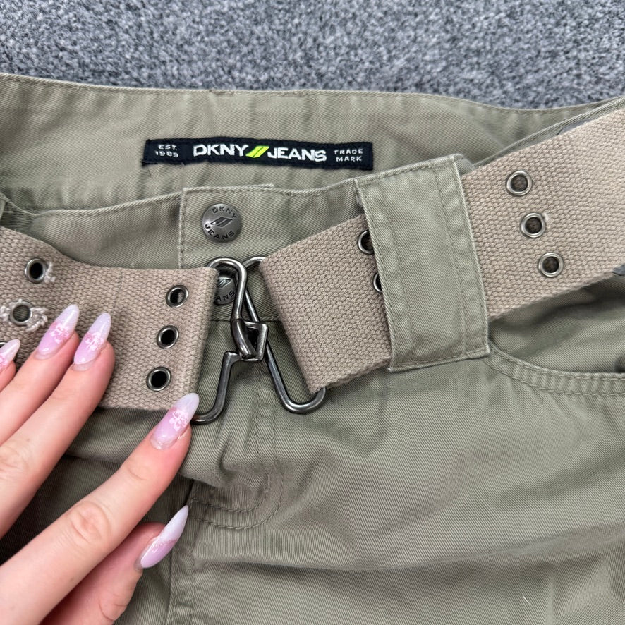 Y2K DKNY cargo mini skirt with belt