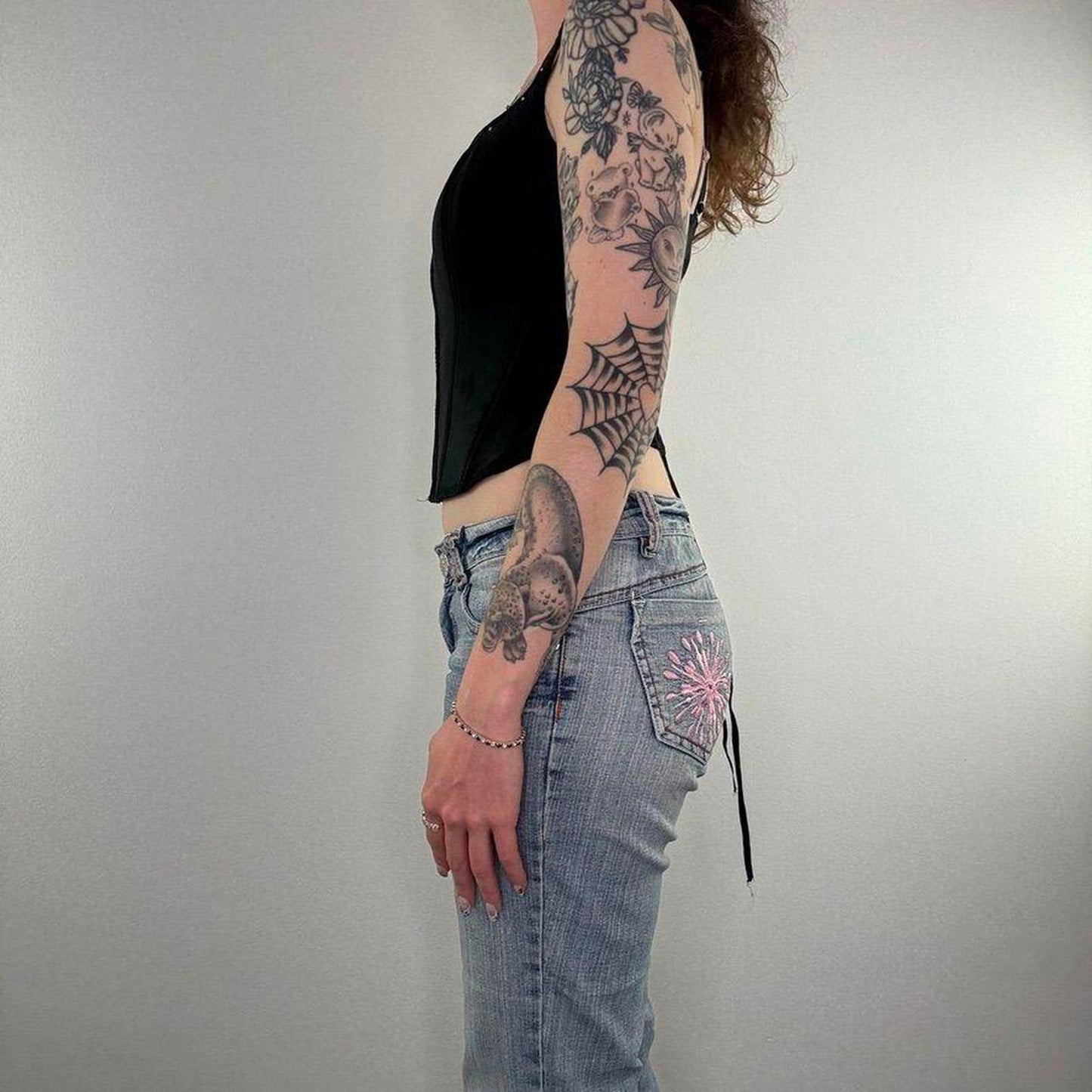 Y2K vintage satin rhinestone boned bustier hook and eye top lace up