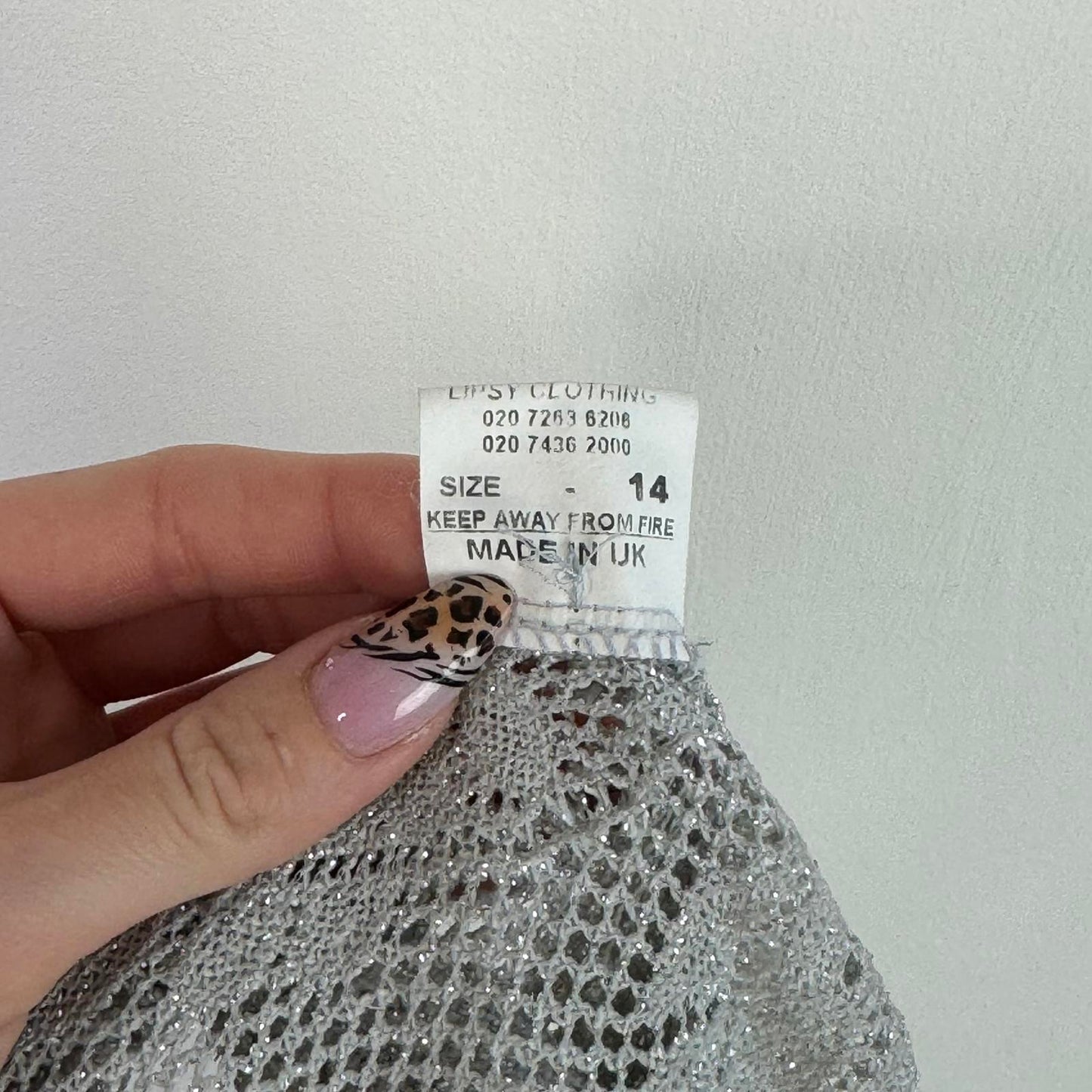 Y2K vintage sparkly knit top flare sleeve sheer low round neck silver frilly