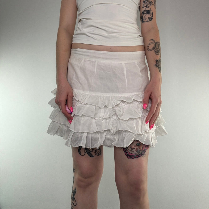 Y2K frilly tiered mini skirt