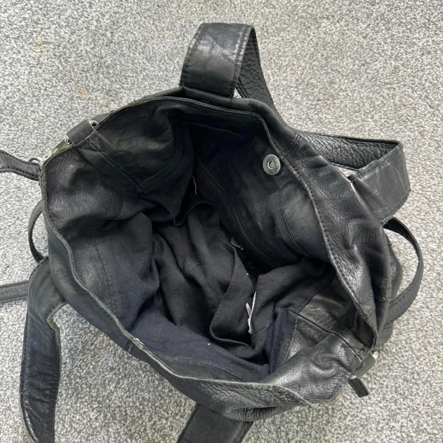 Genuine leather Topshop shoulder bag boho with strap zipper medium size