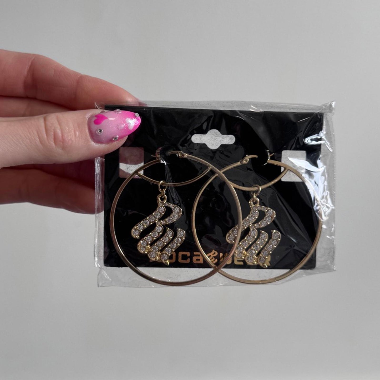 Y2K vintage Rocawear rhinestone hoops earrings