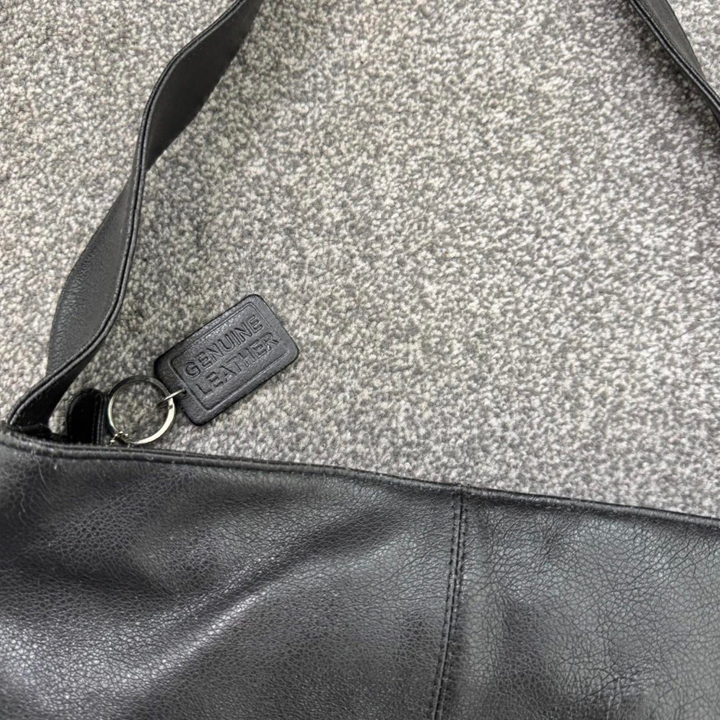 Y2K vintage genuine leather bucket shoulder bag crossbody compartments