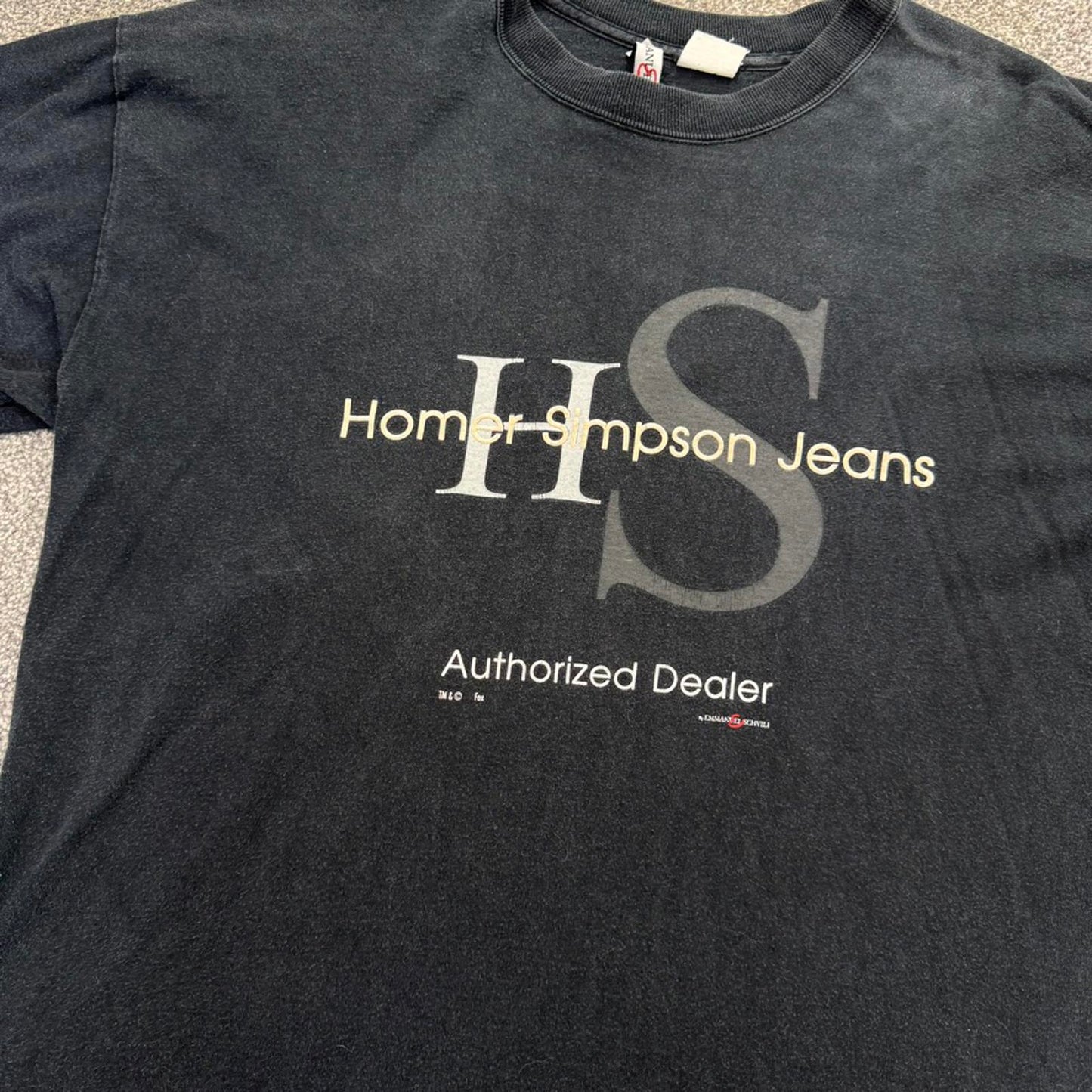 Vintage Homer Simpson graphic print t shirt big face black white jeans