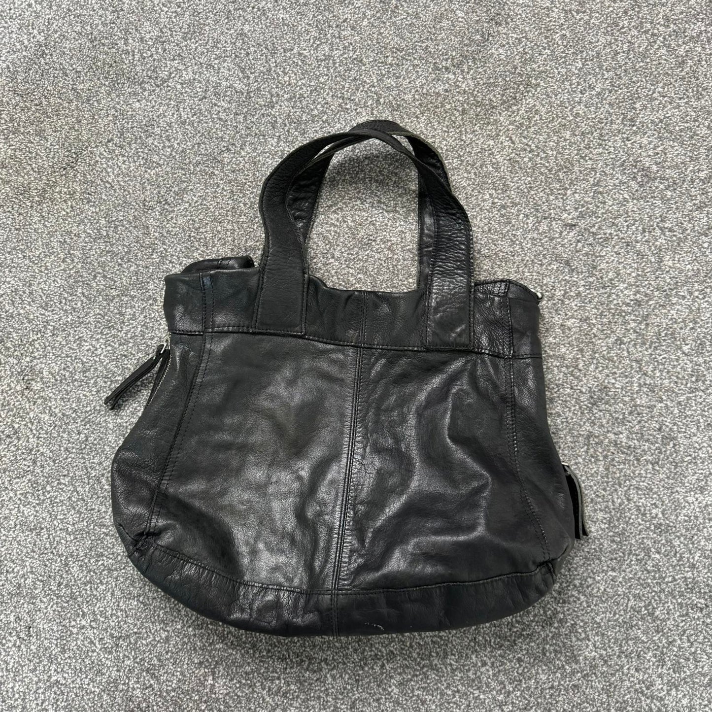 Genuine leather Topshop shoulder bag boho with strap zipper medium size