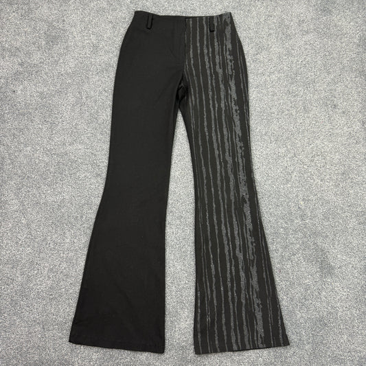 Y2K stretchy zebra glitter flare trousers