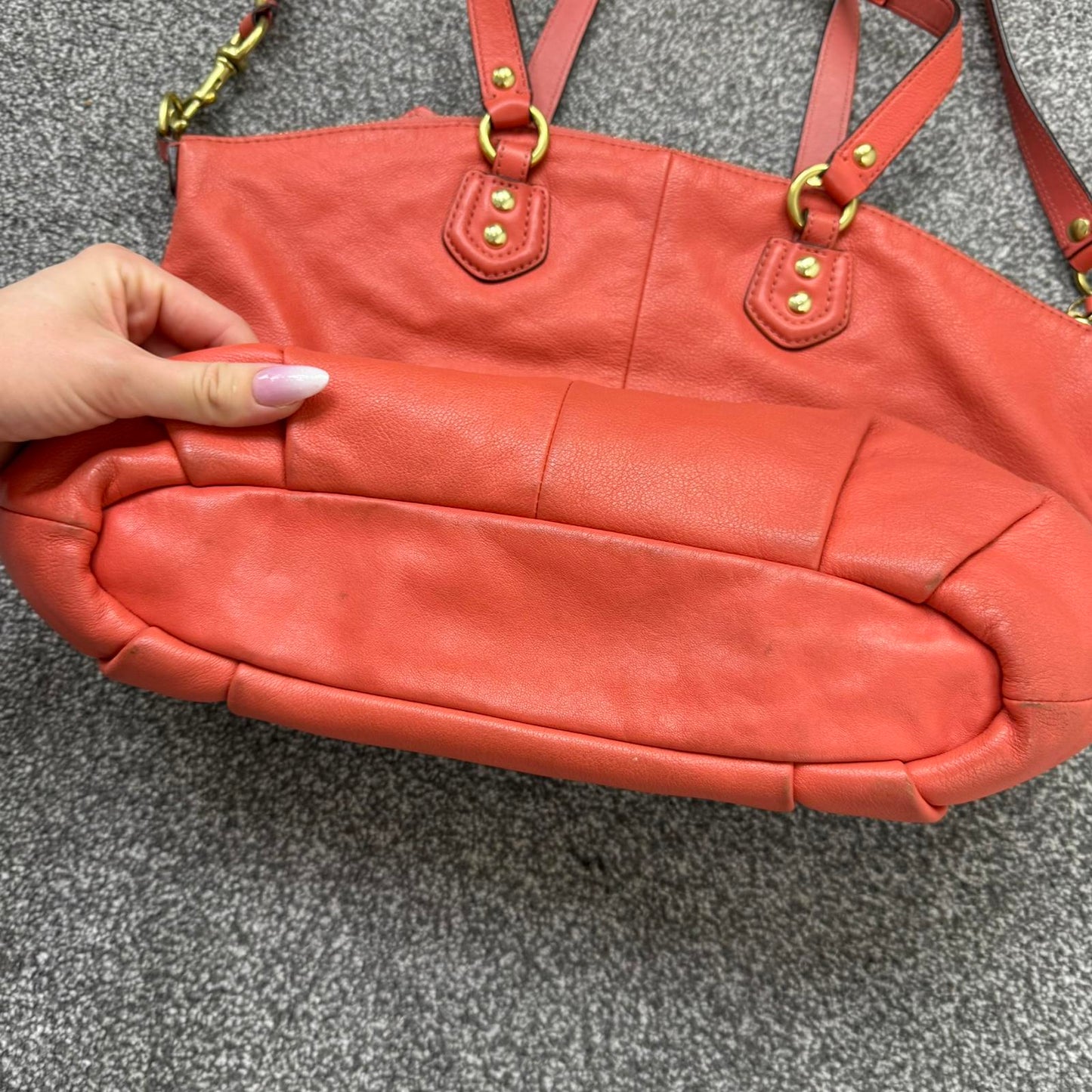 Vintage Coach Ashley Leather Convertible Shoulder Bag Satchel F23684 large