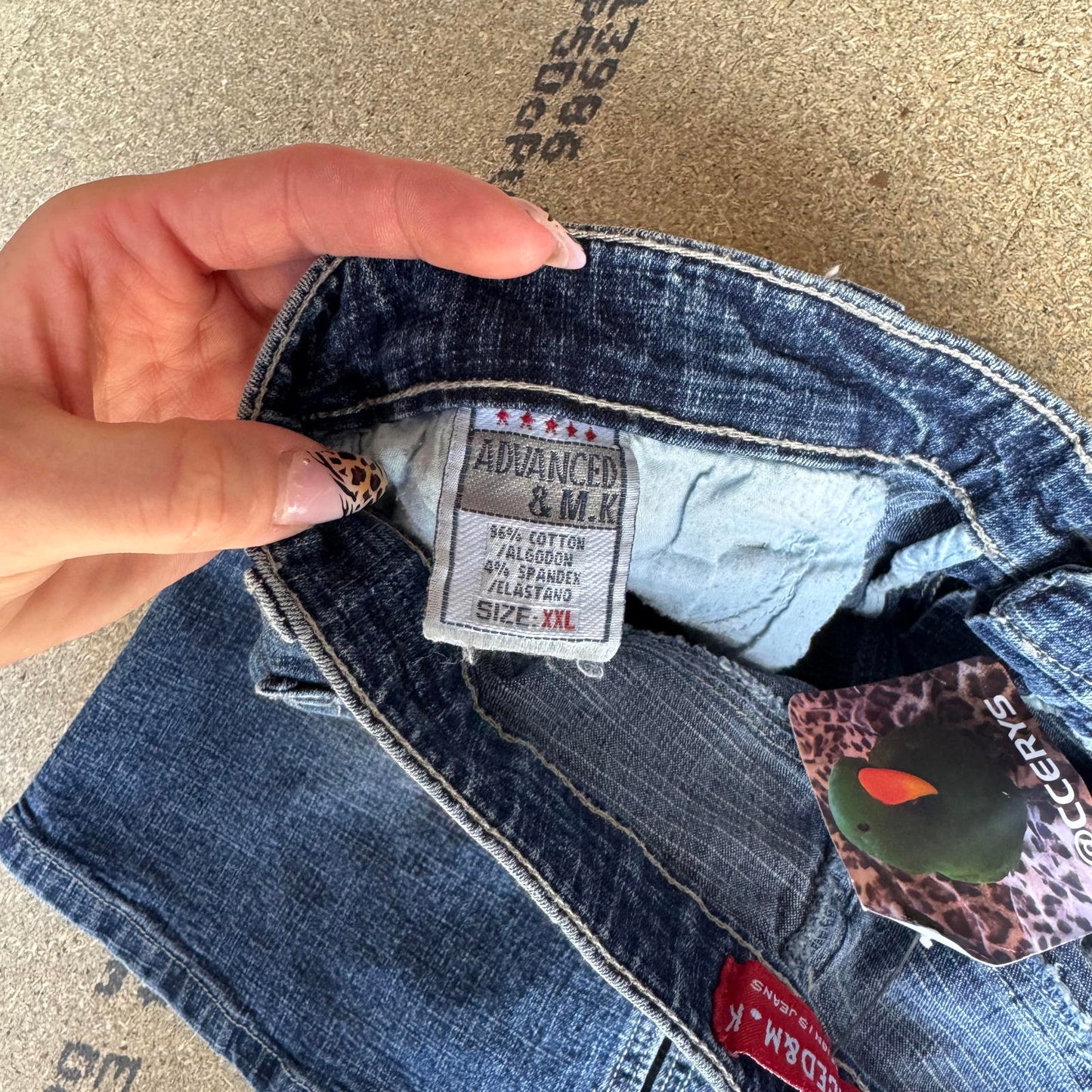 Y2K vintage faded denim midi skirt knee length mid blue