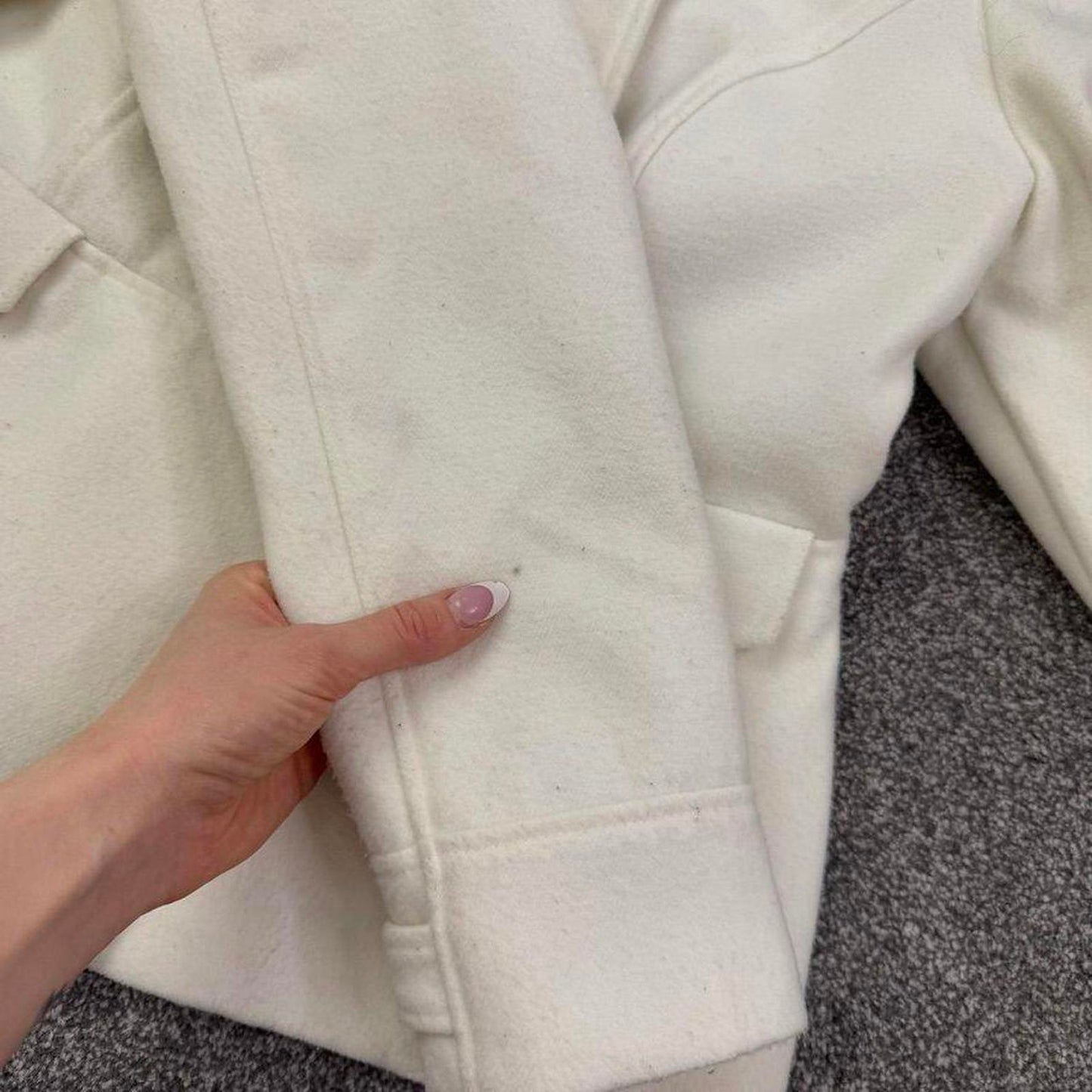 Y2K vintage wool blend pea coat button hood military short jacket