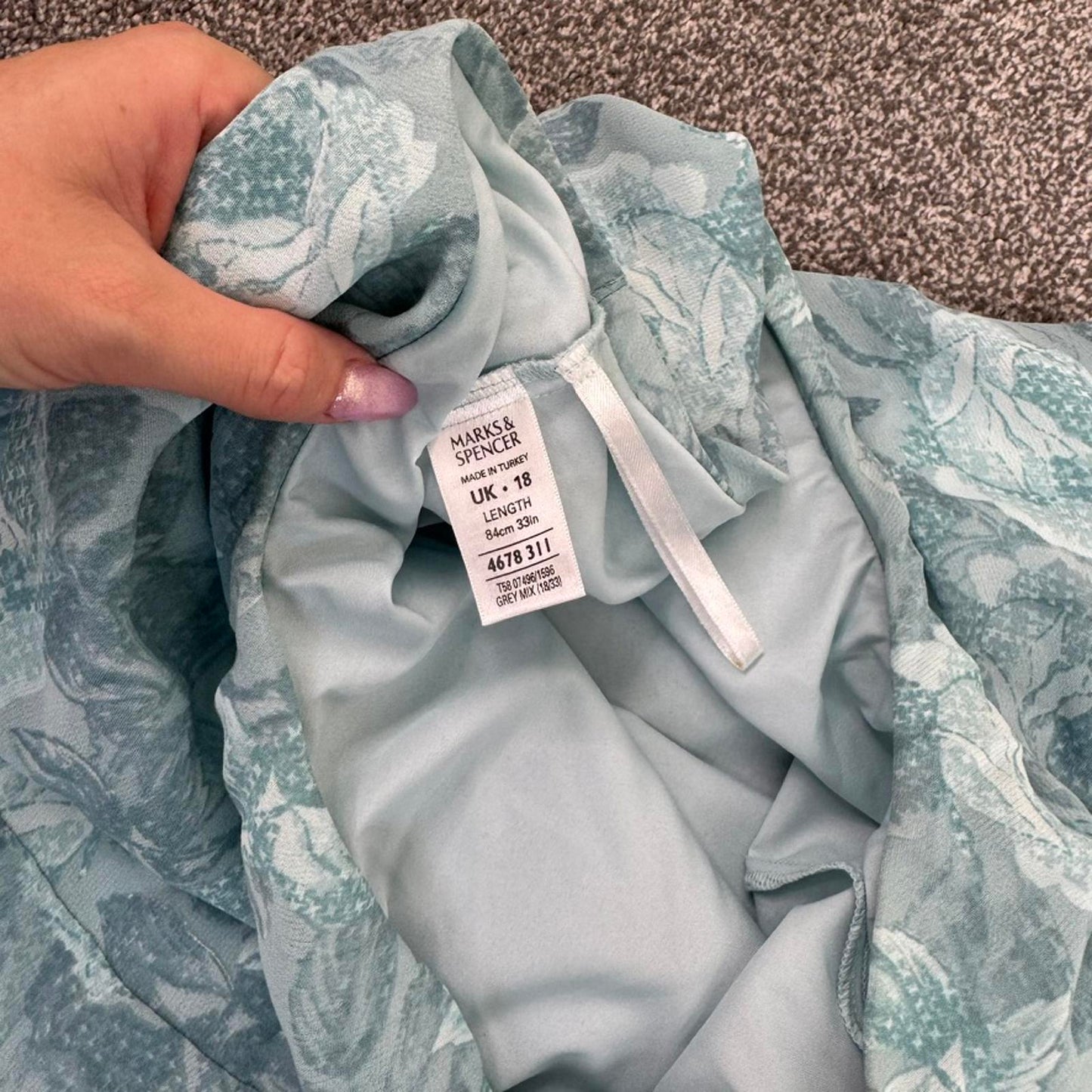 Y2K vintage floral rose maxi skirt a line stretch waist light blue feminine