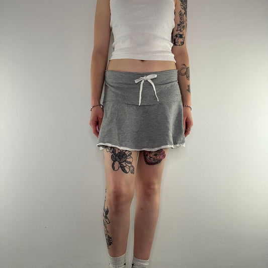 Y2K stretchy jersey floaty bow mini skirt