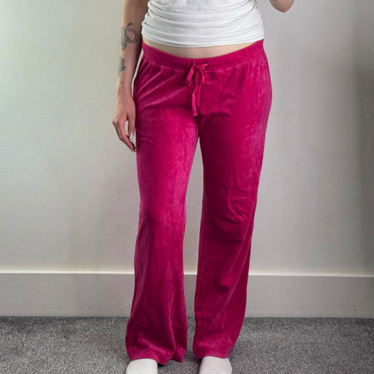 Y2K vintage low rise velour tracksuit bottoms flare leg joggers drawstring