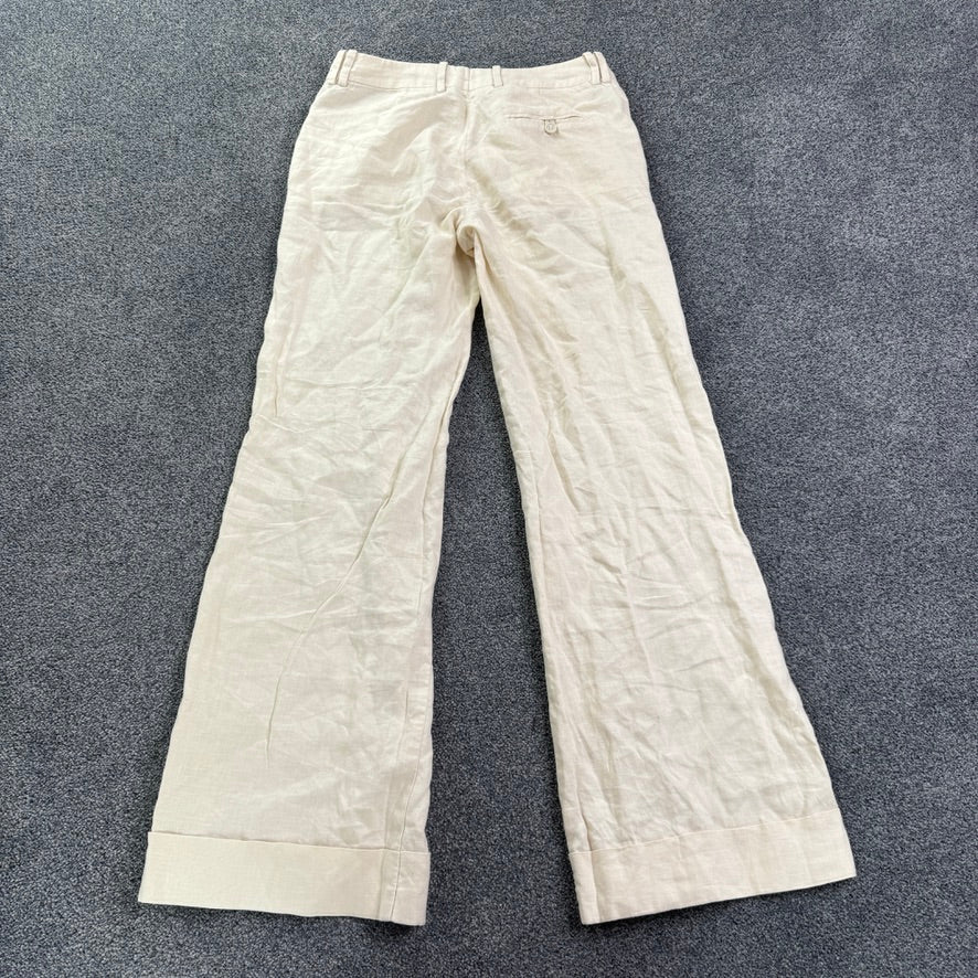 Y2K low rise linen flared trousers