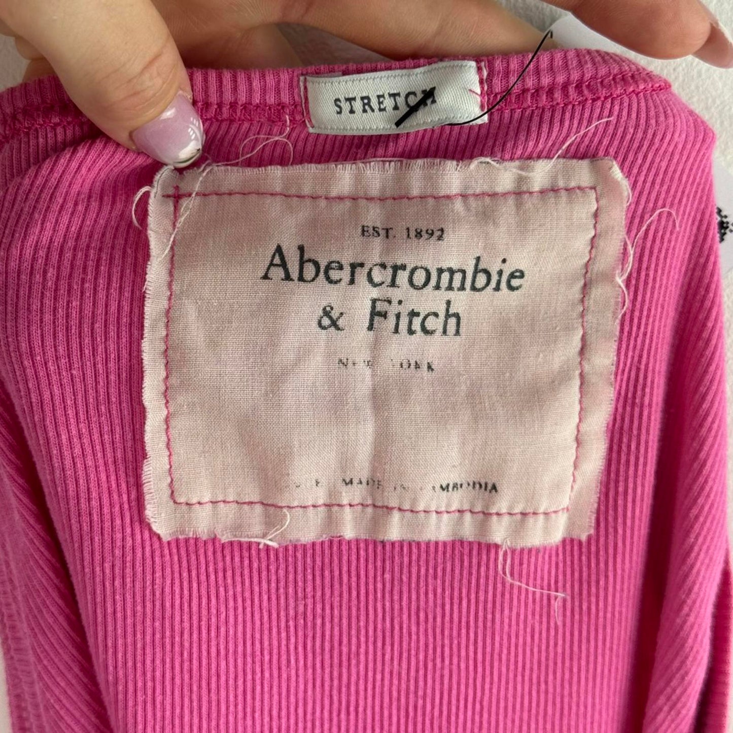 Y2K vintage Abercrombie & Fitch ribbed tank top hot pink button up henley fitted