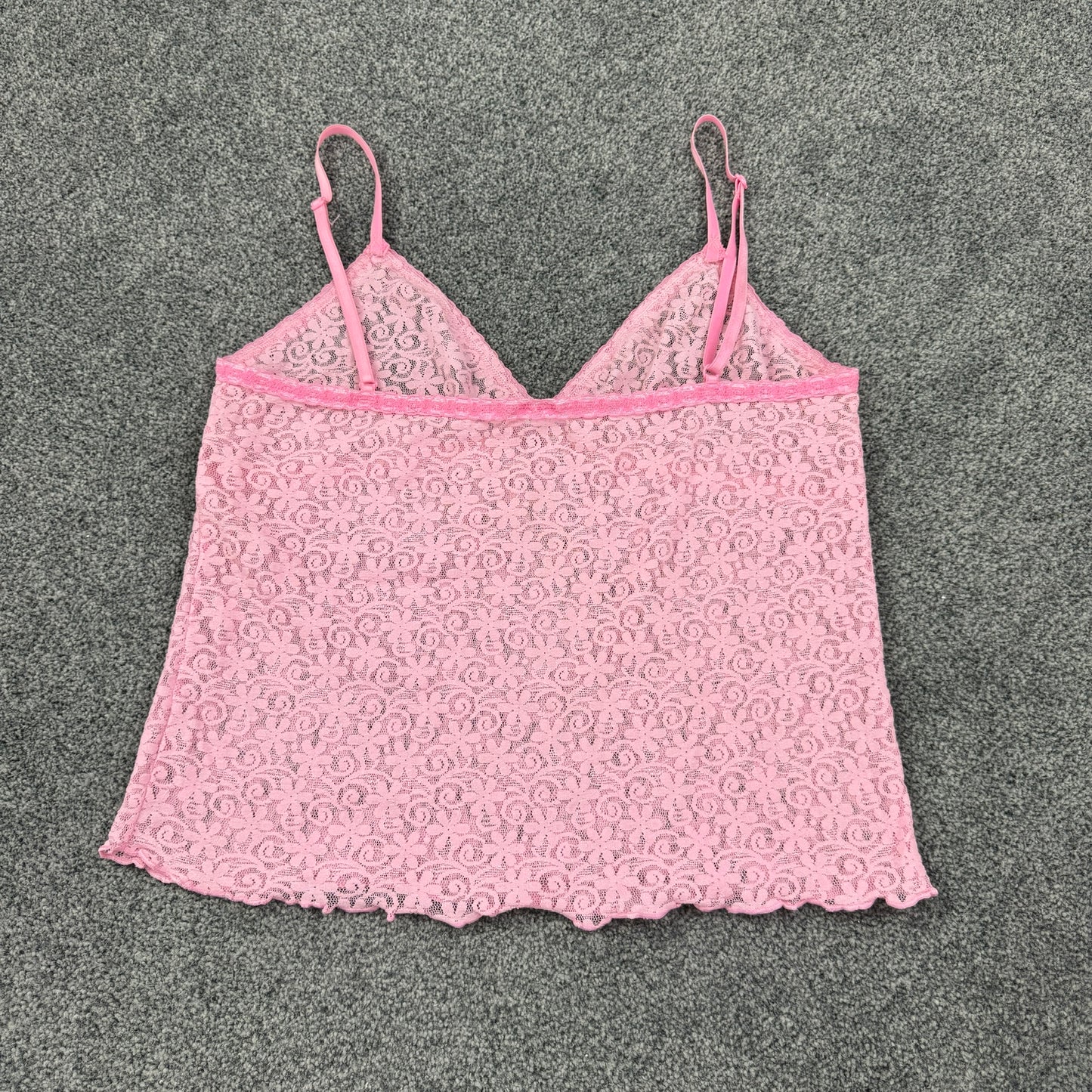 Y2K lace trim cami top