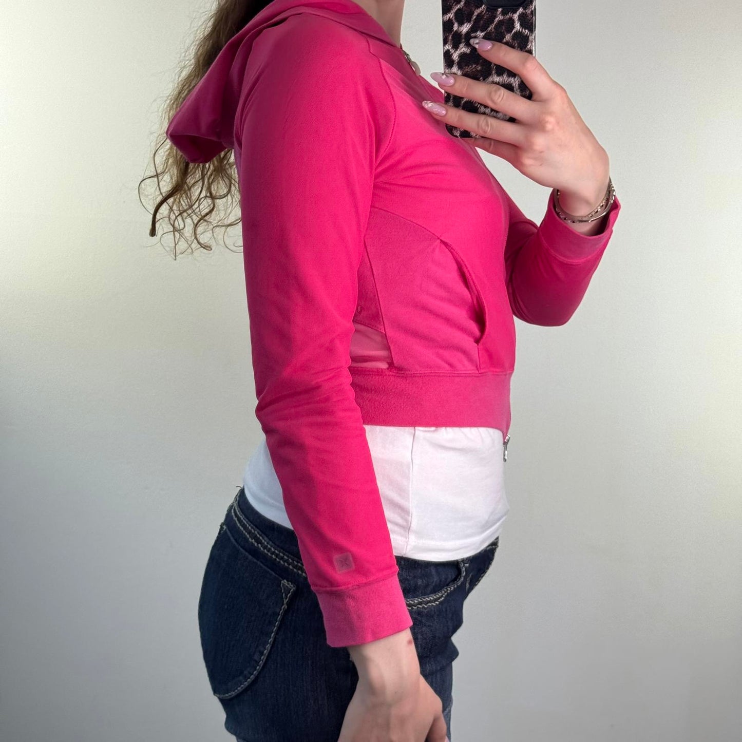 Y2K vintage Nike Studio cropped zip up hoodie dri-fit mesh fitted sporty