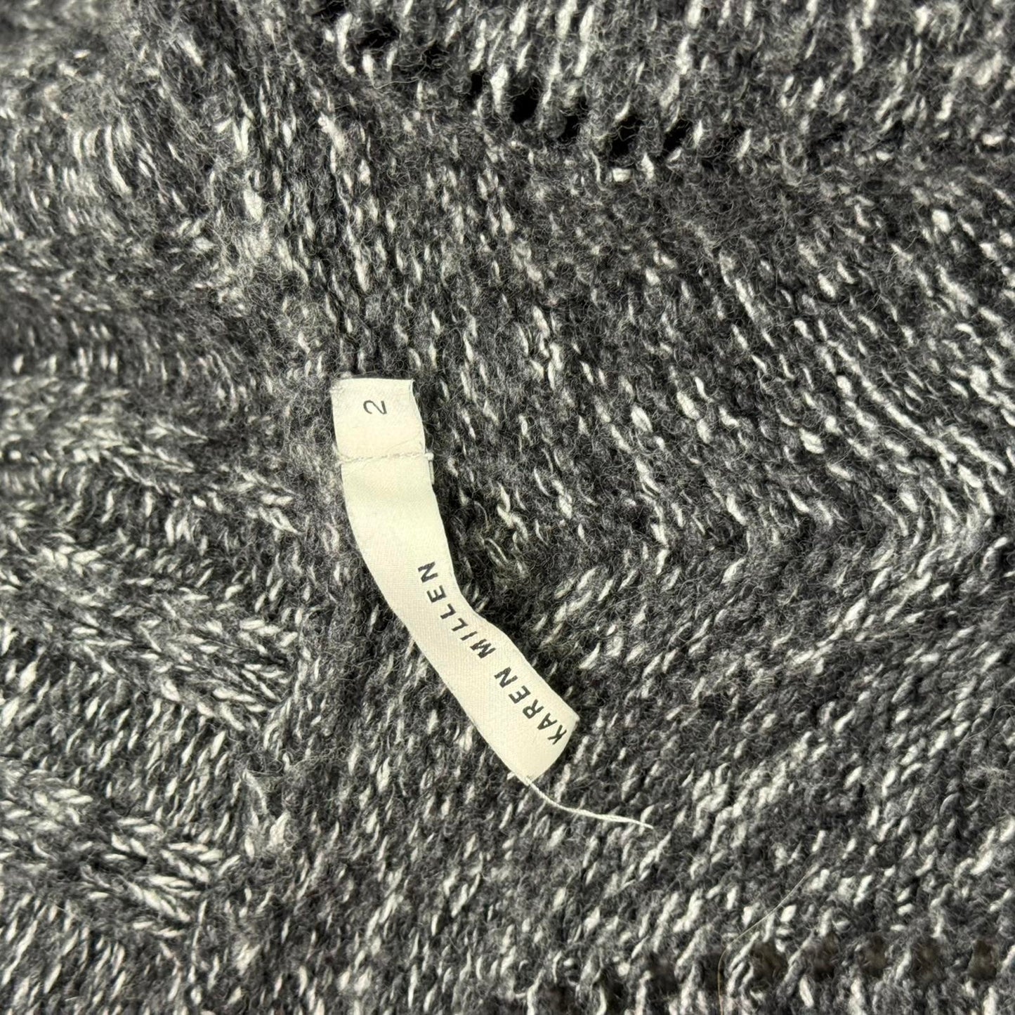 Vintage Karen Millen cashmere angora wool blend short sleeve cardigan belt