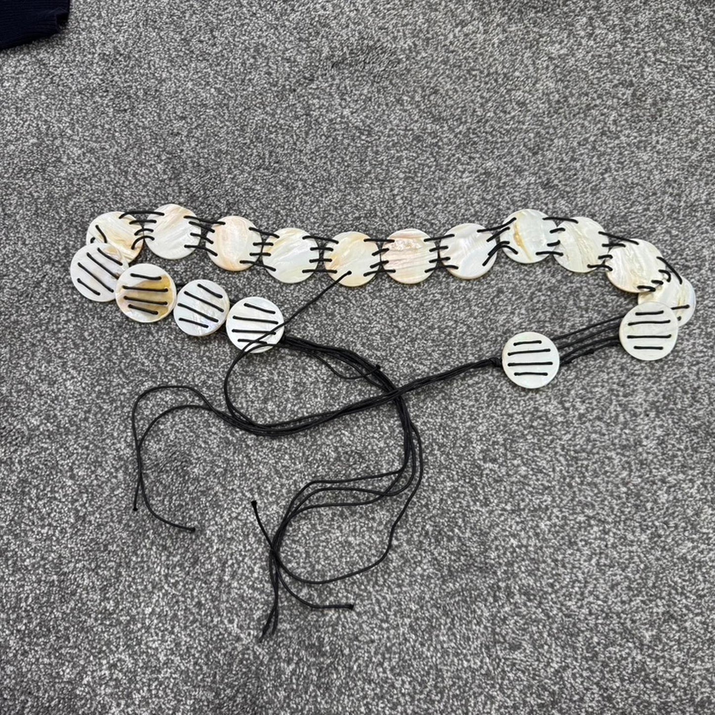 Y2K vintage real shell chunky belt adjustable bow layering