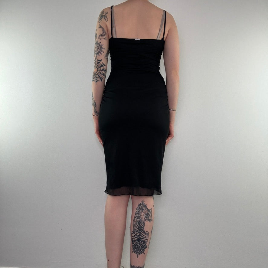 Y2K vintage Morgan De Toi ruched mesh midi dress