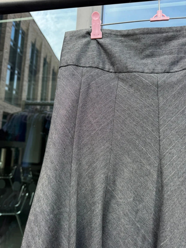 Y2K vintage midi skirt pinstripe a line sparkly grey glitter