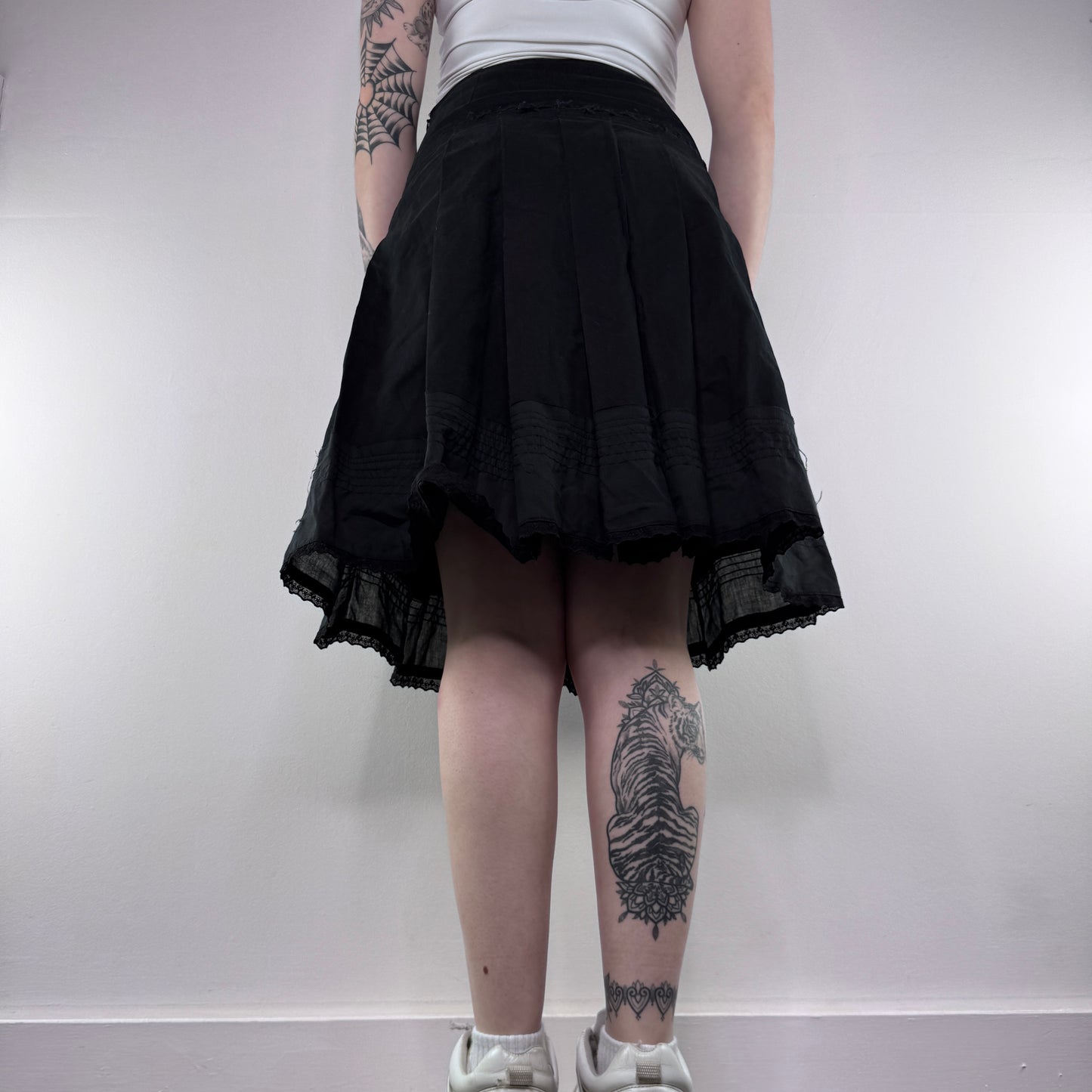 Y2K vintage pleated midi skirt