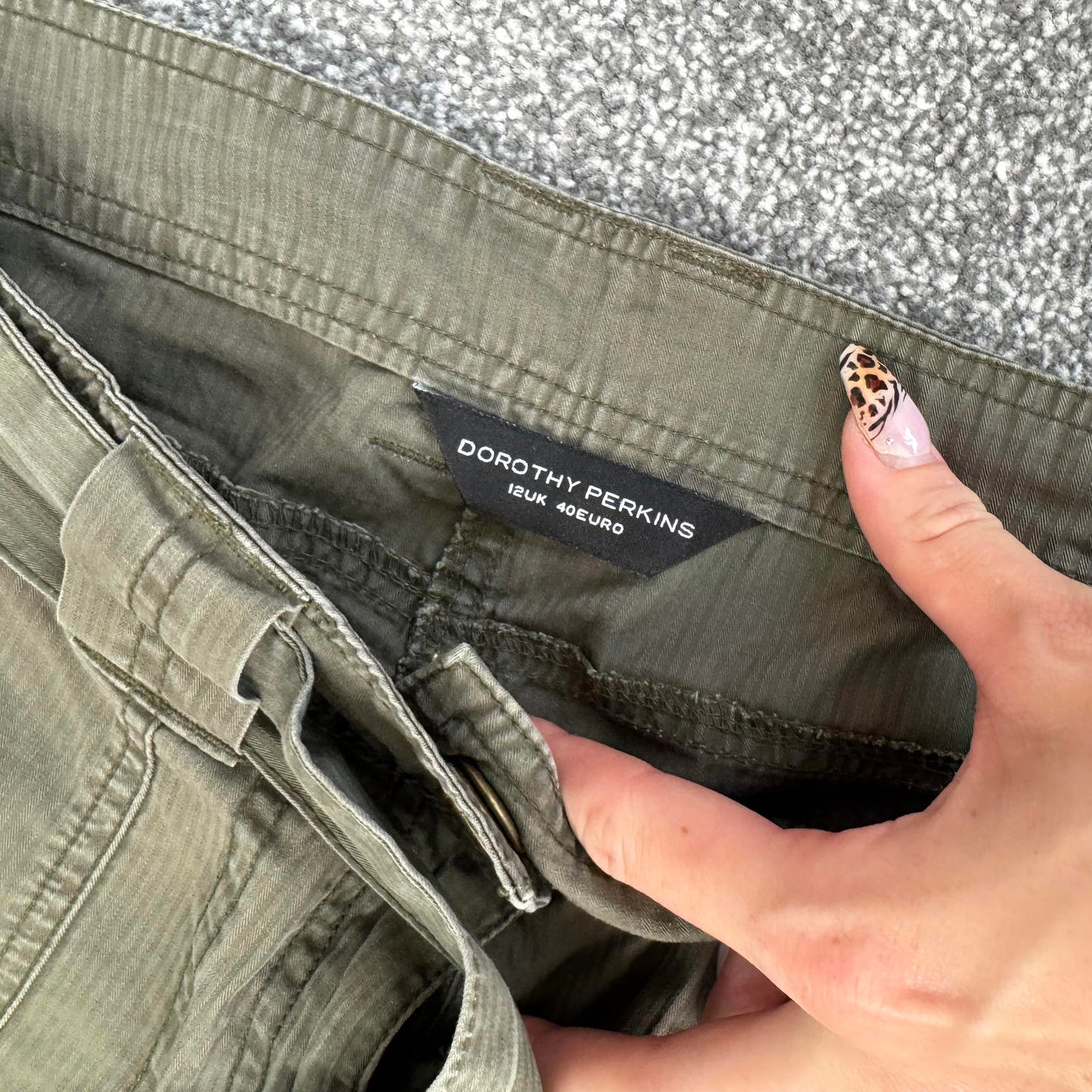 Y2K vintage mid rise stripe cropped capri cargo trousers tie bow belt pockets