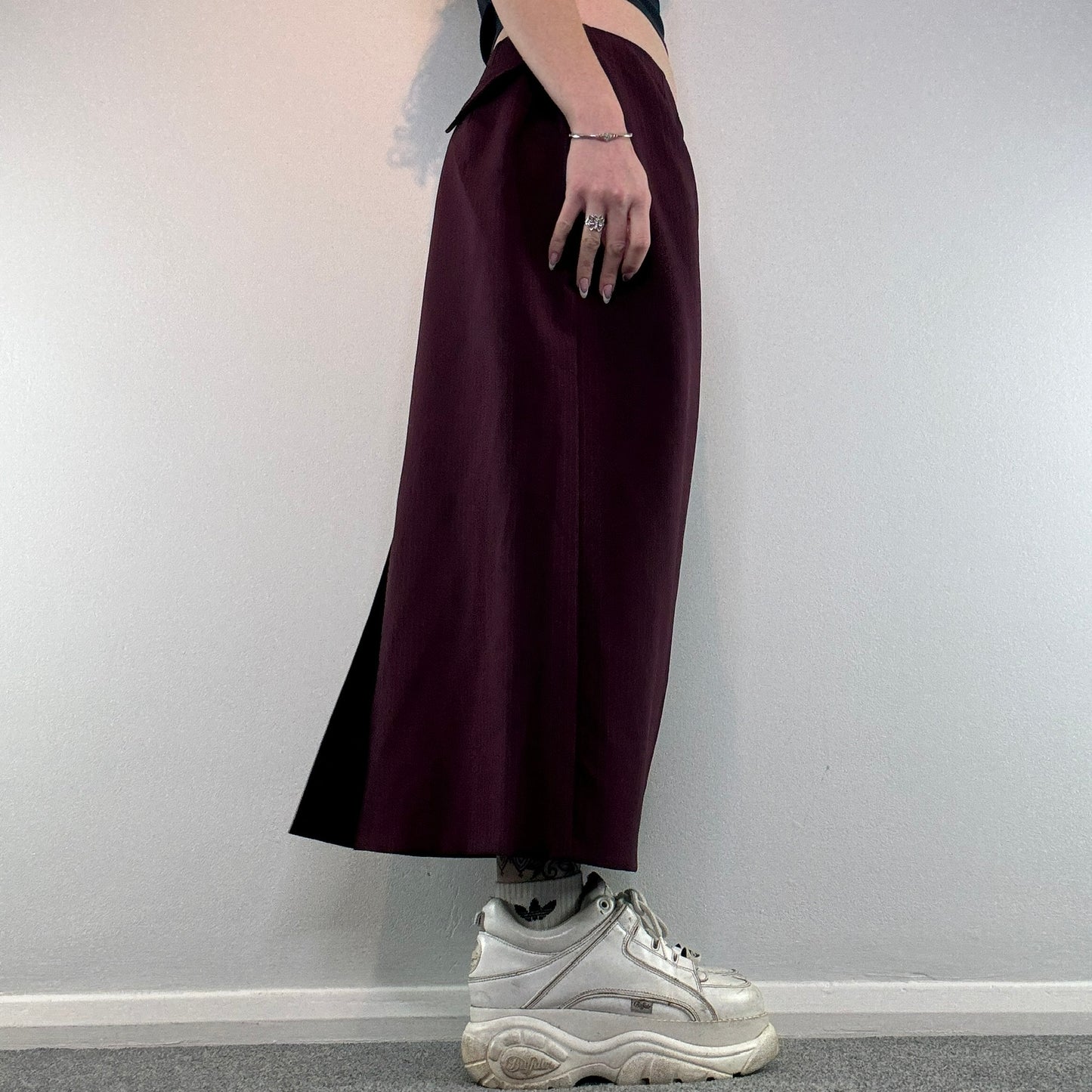 Y2K pinstripe maxi skirt