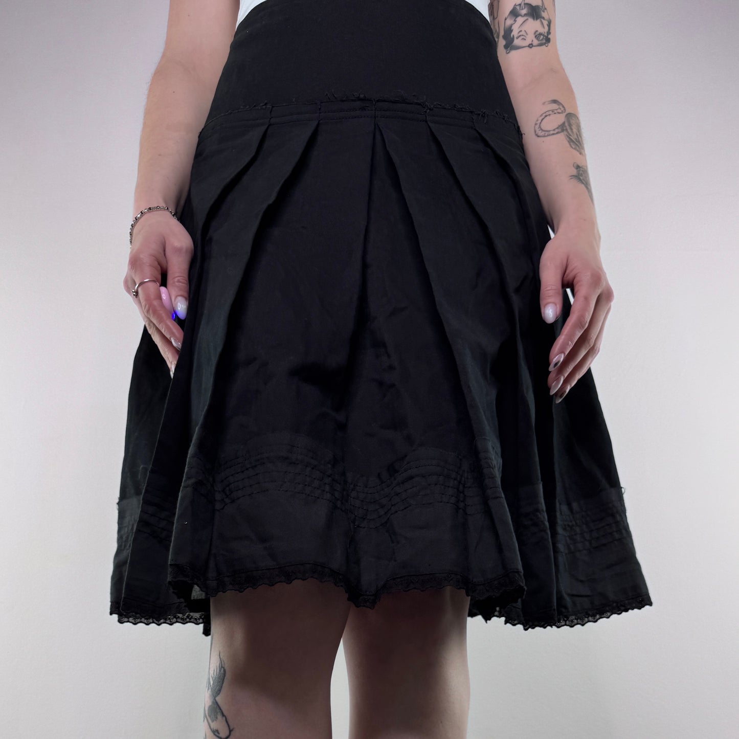 Y2K vintage pleated midi skirt