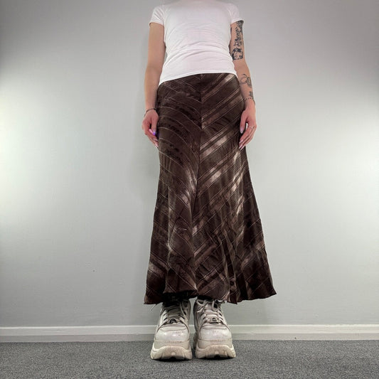 Y2K vintage striped ombre floaty maxi skirt