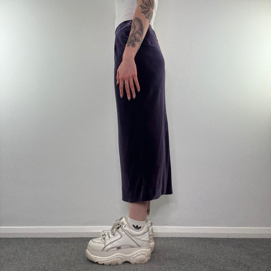 Y2K vintage whimsigoth velvet maxi skirt