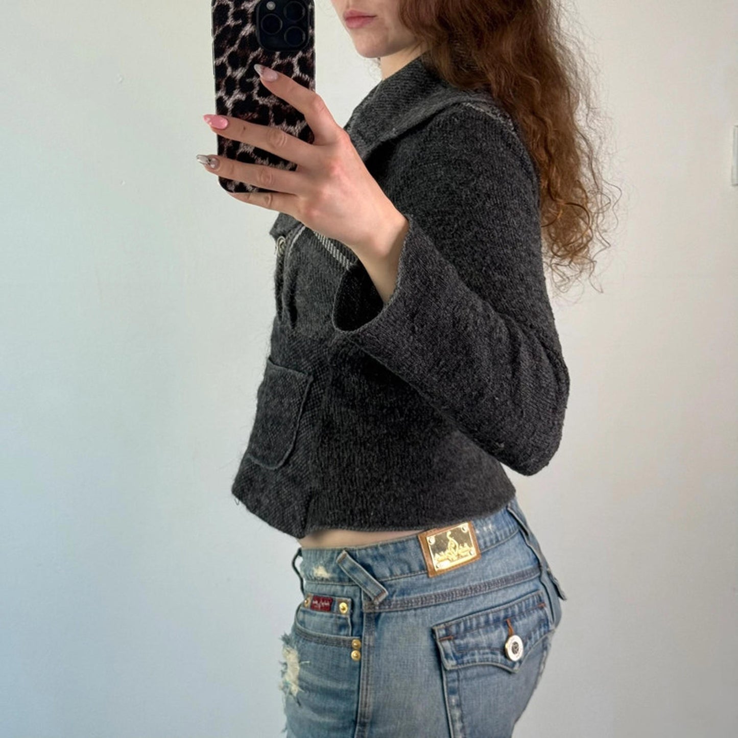 Y2K vintage archive tartan plaid button up wool blazer jacket fitted tailored