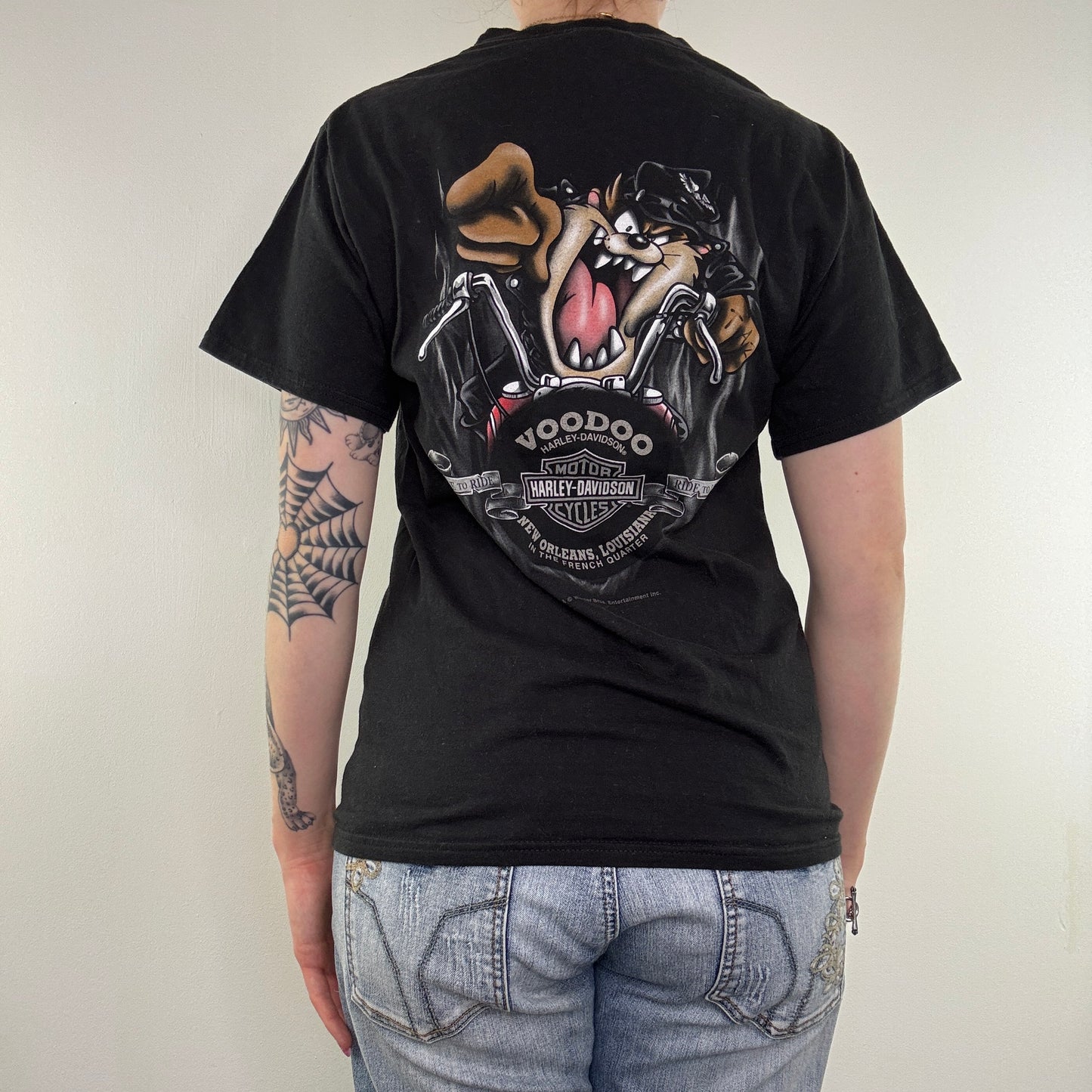 Harley Davidson t shirt tasmanian devil graphic top flame new orleans 2012