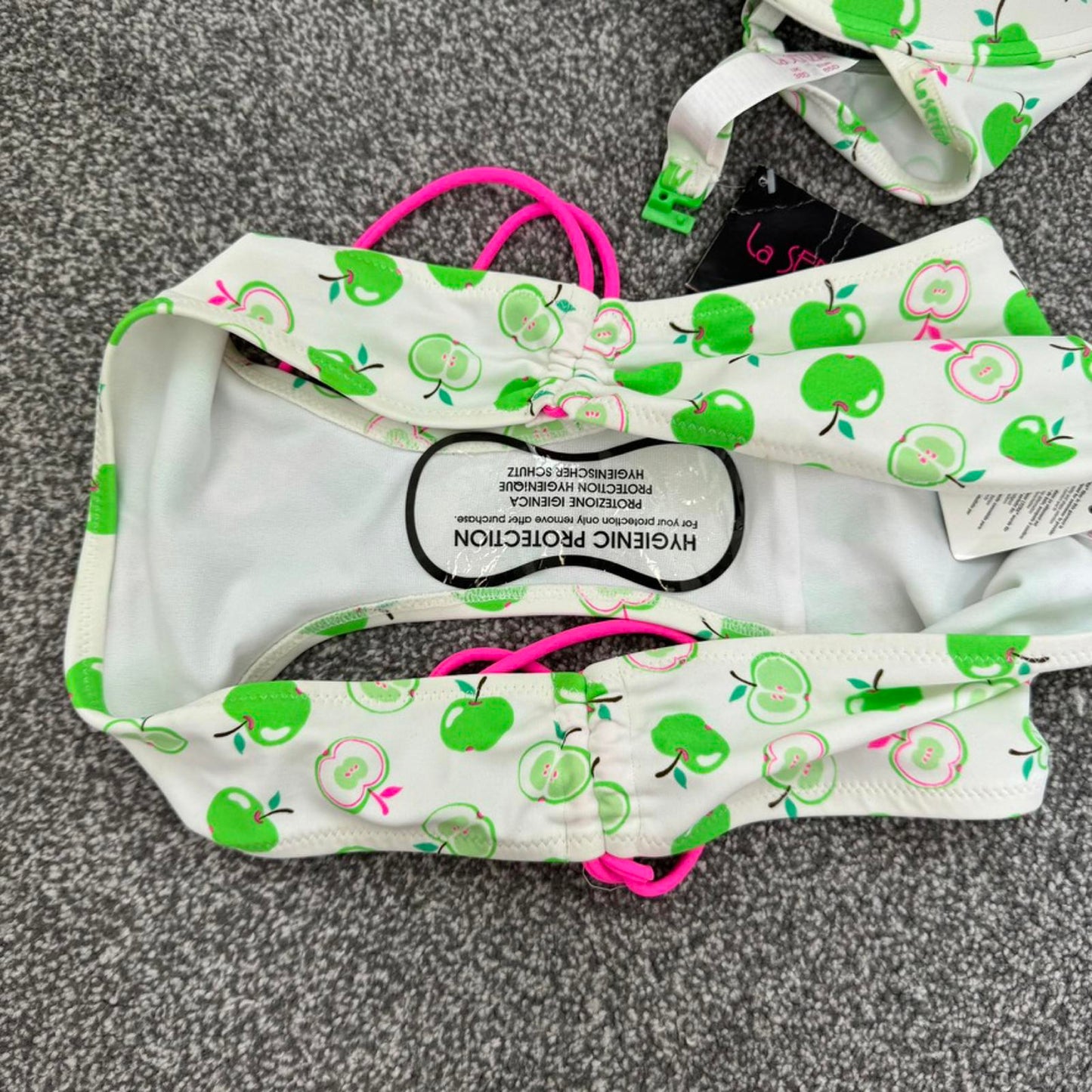 Y2K vintage La Senza apple print bikini set matching size push up 38D UK 16